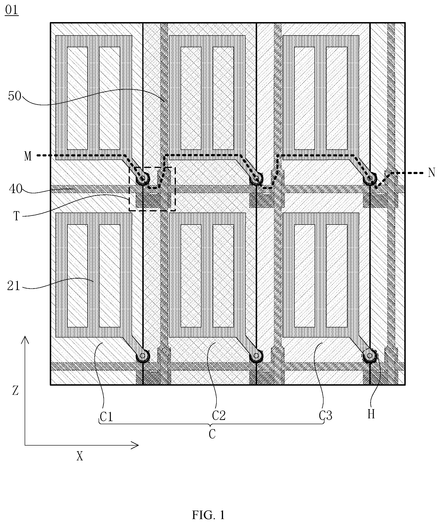Patent US11815776 Figure 1 – Array substrate, display panel and display device