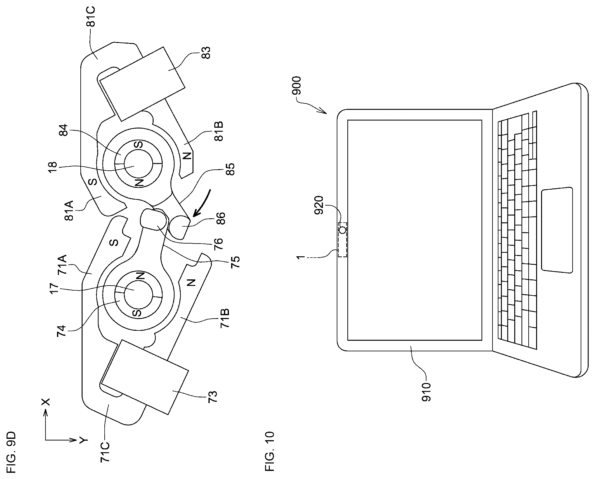 Patent US11815786 Figure 8 – Blade open-close device and electronic device