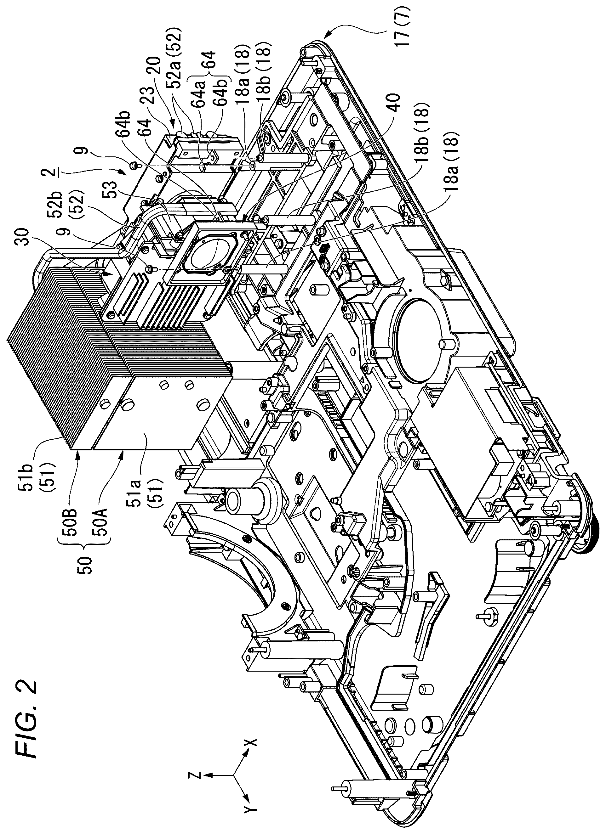 Patent US11815797 Figure 2 – Light source device and projector