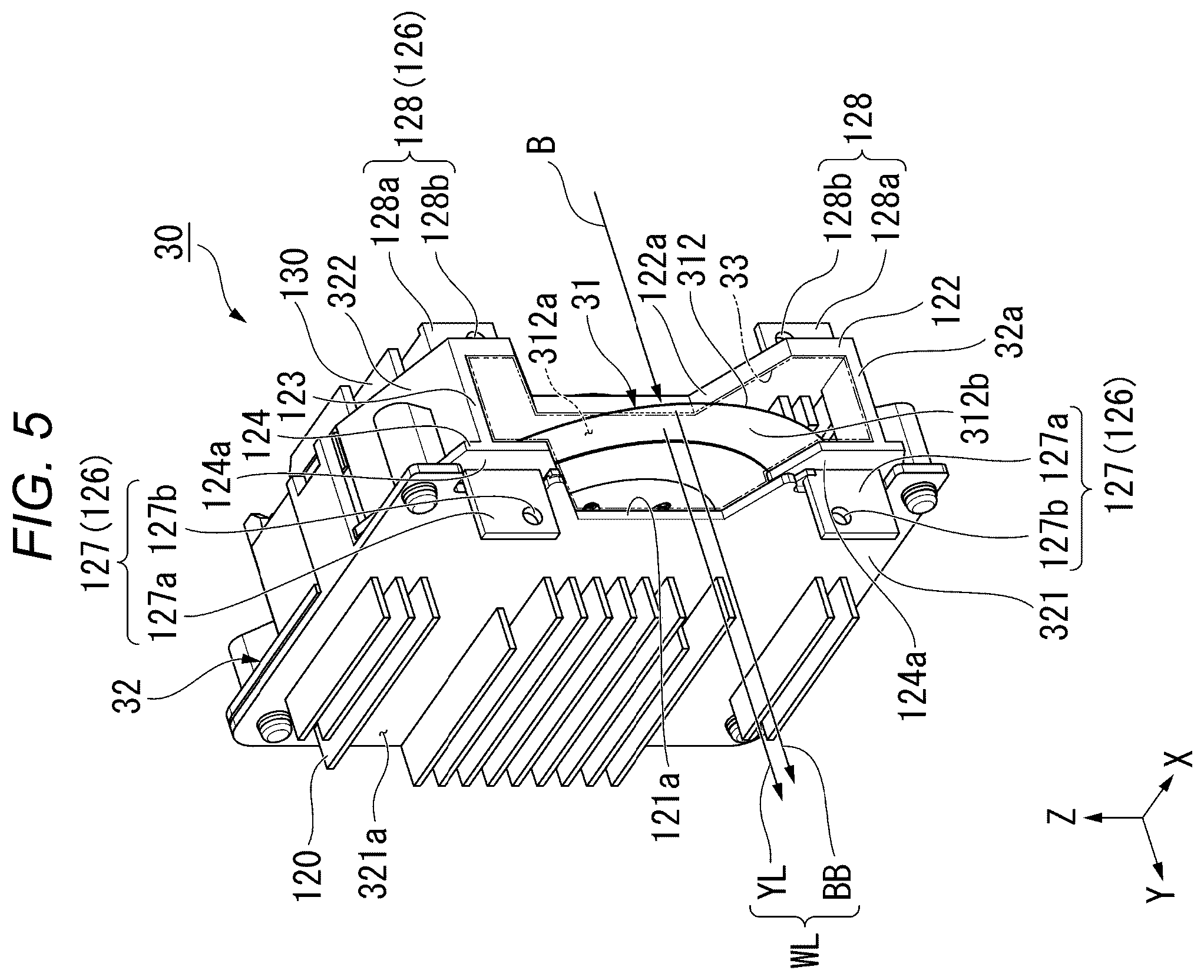 Patent US11815797 Figure 5 – Light source device and projector