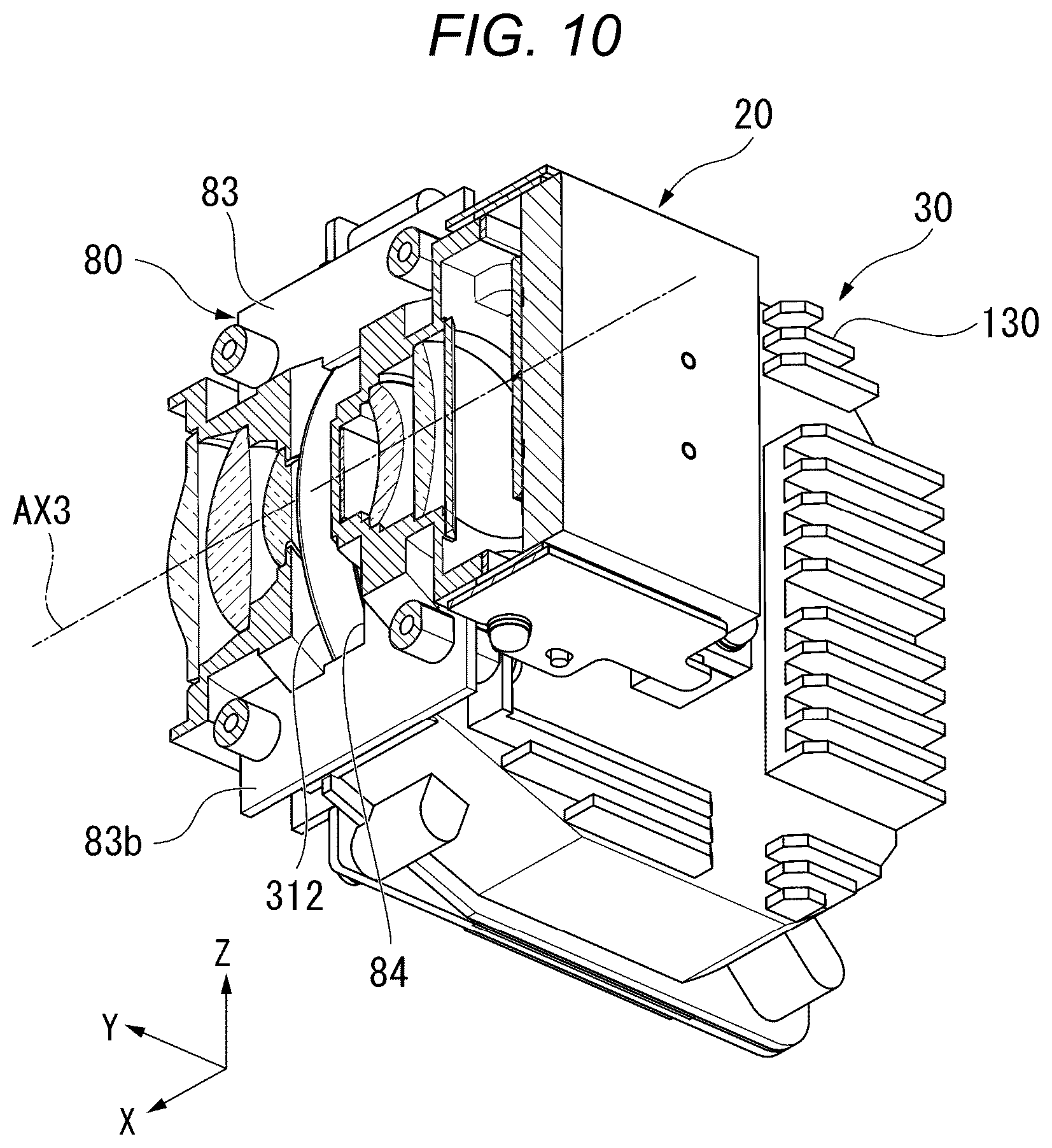 Patent US11815797 Figure 10 – Light source device and projector