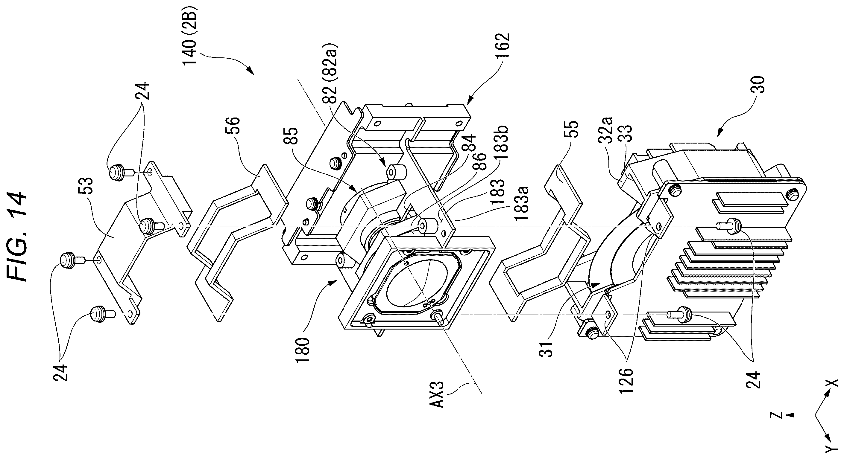 Patent US11815797 Figure 14 – Light source device and projector