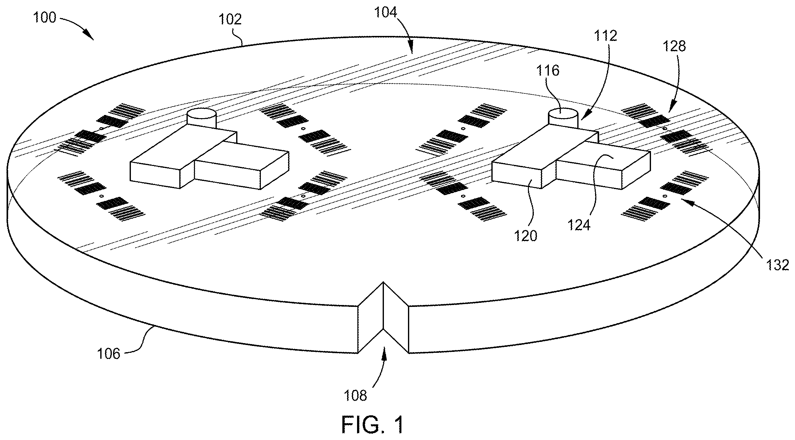 Patent US11815823 Figure 1 – Alignment mark for front to back side alignment and lithography for optical device fabrication