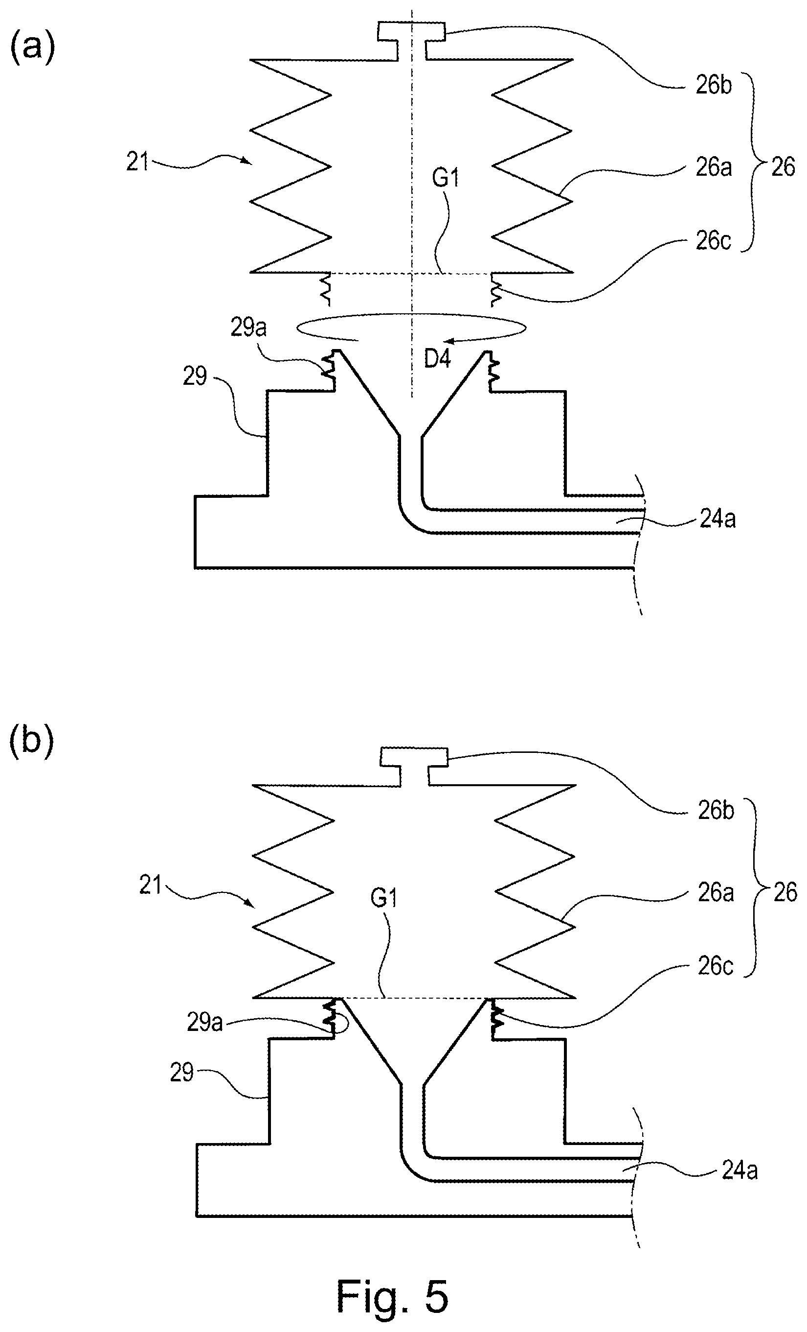 Patent US11815830 Figure 5 – Toner cartridge having a variable volume pump and a feeding path from the pump portion to a discharge opening