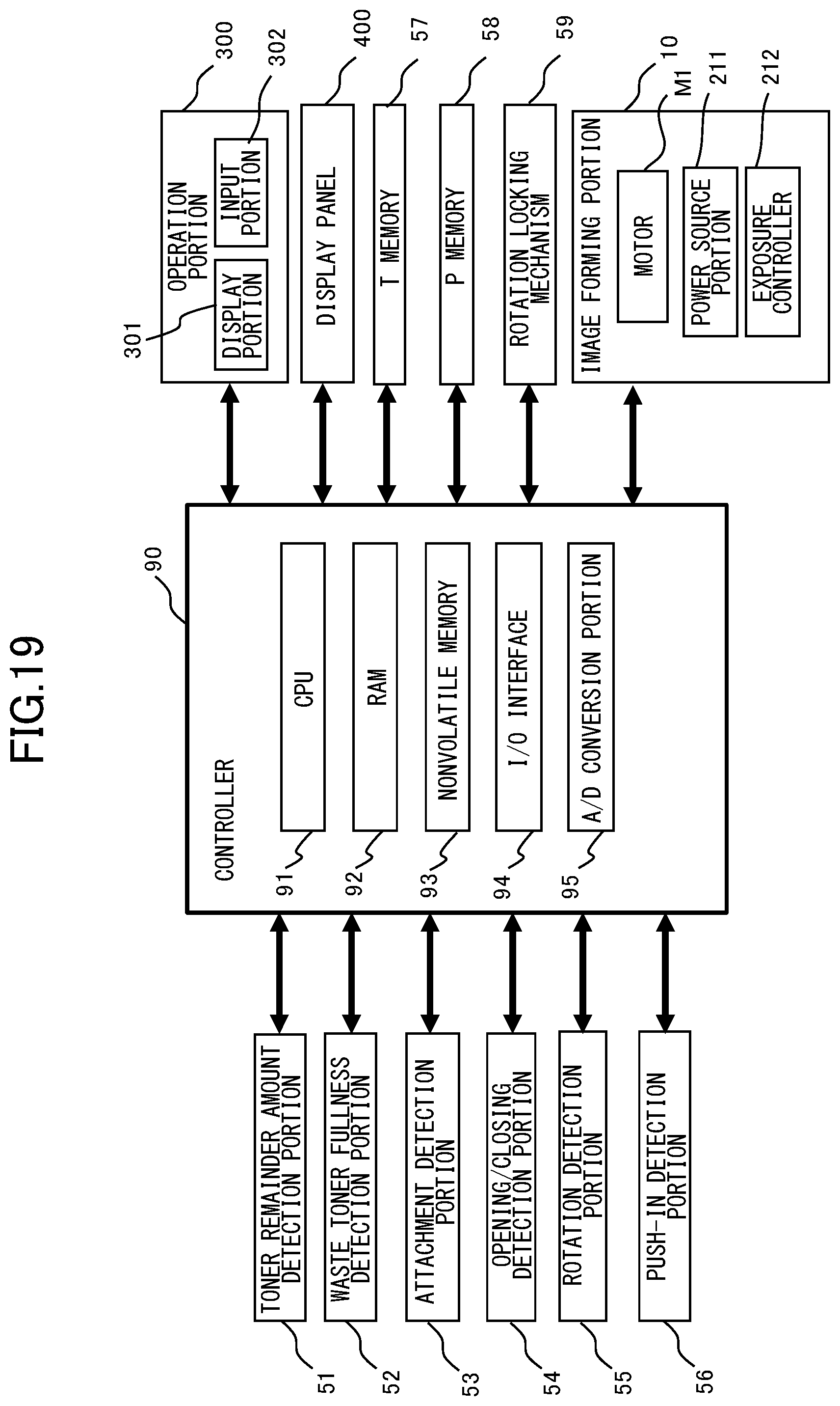 Patent US11815831 Figure 19 – Image forming apparatus having a mechanism to restrict or allow toner replenishment