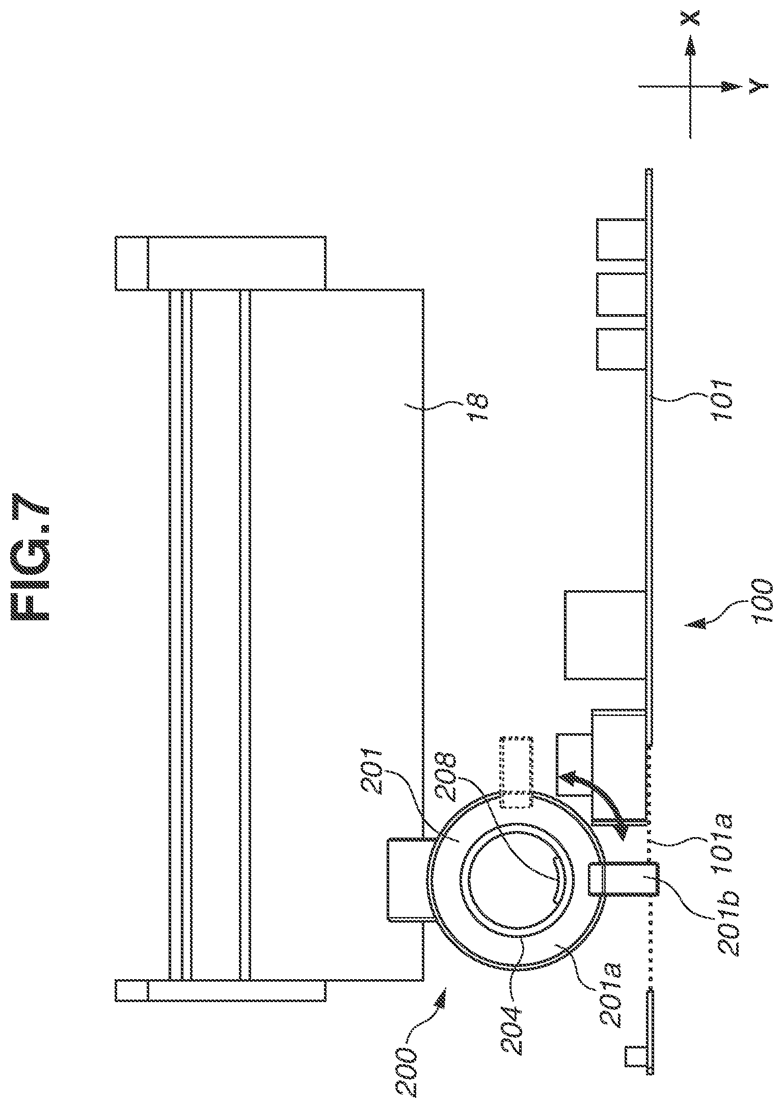 Patent US11815832 Figure 7 – Image forming apparatus comprising development unit for receiving replenishment container and retractable support for supporting the development unit
