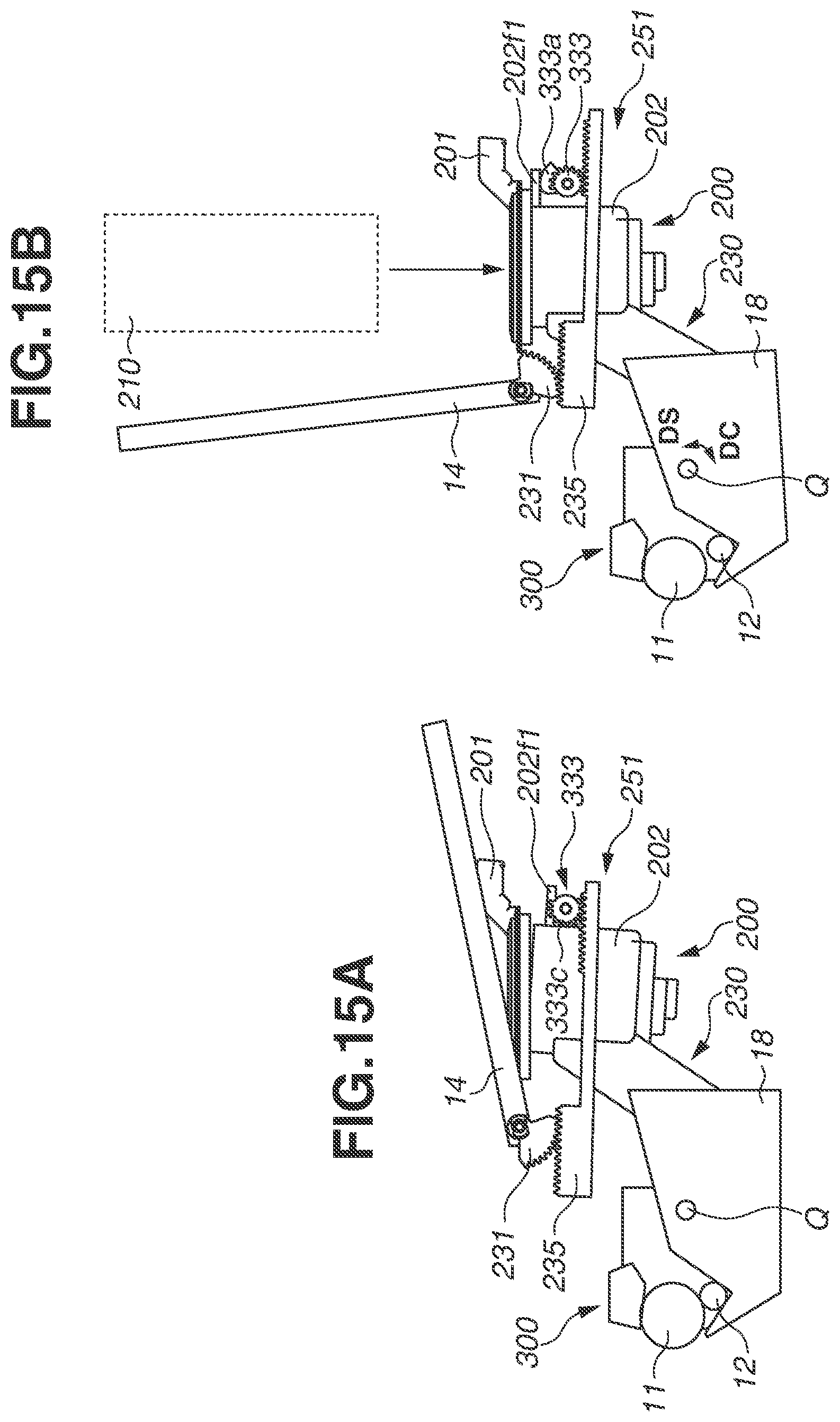 Patent US11815832 Figure 15 – Image forming apparatus comprising development unit for receiving replenishment container and retractable support for supporting the development unit