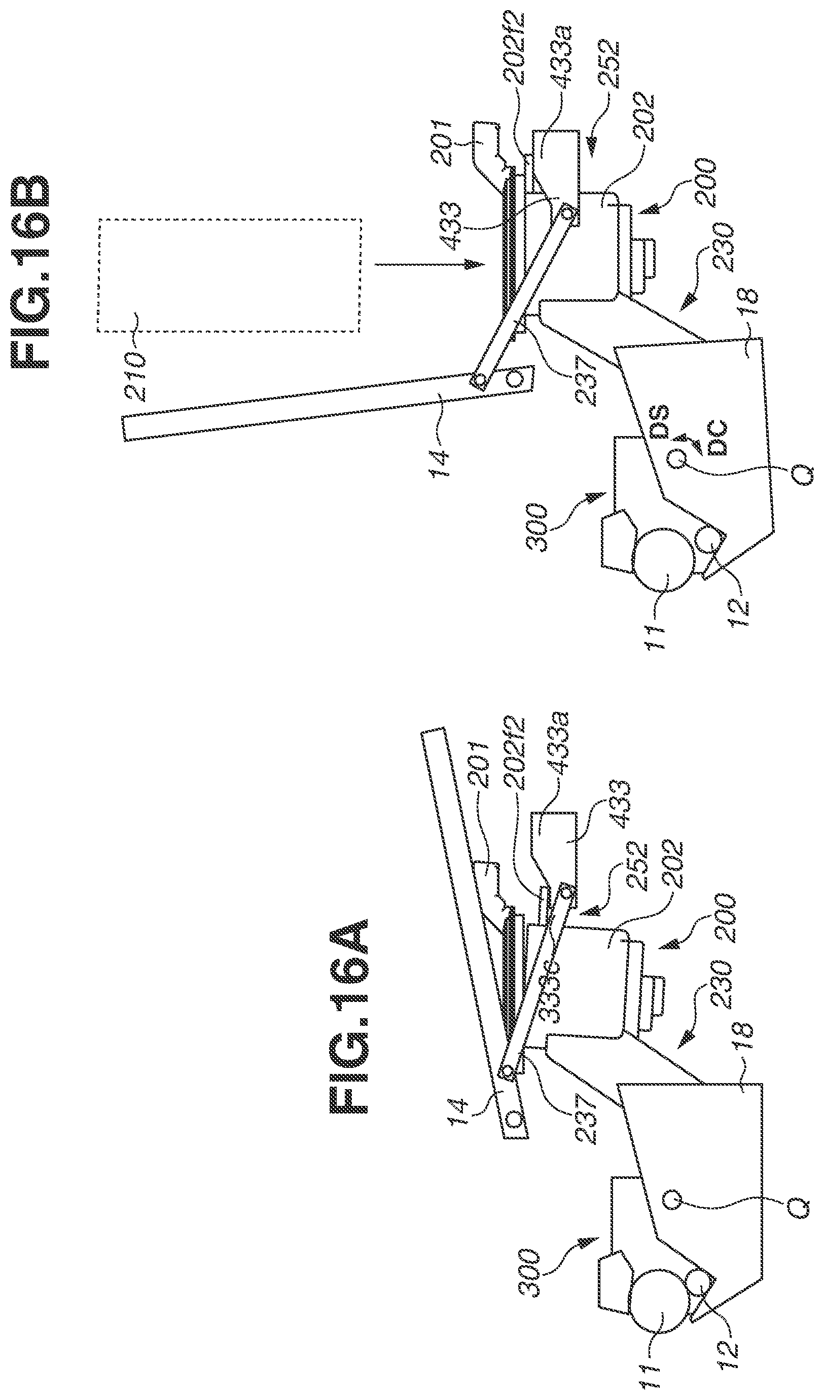 Patent US11815832 Figure 16 – Image forming apparatus comprising development unit for receiving replenishment container and retractable support for supporting the development unit