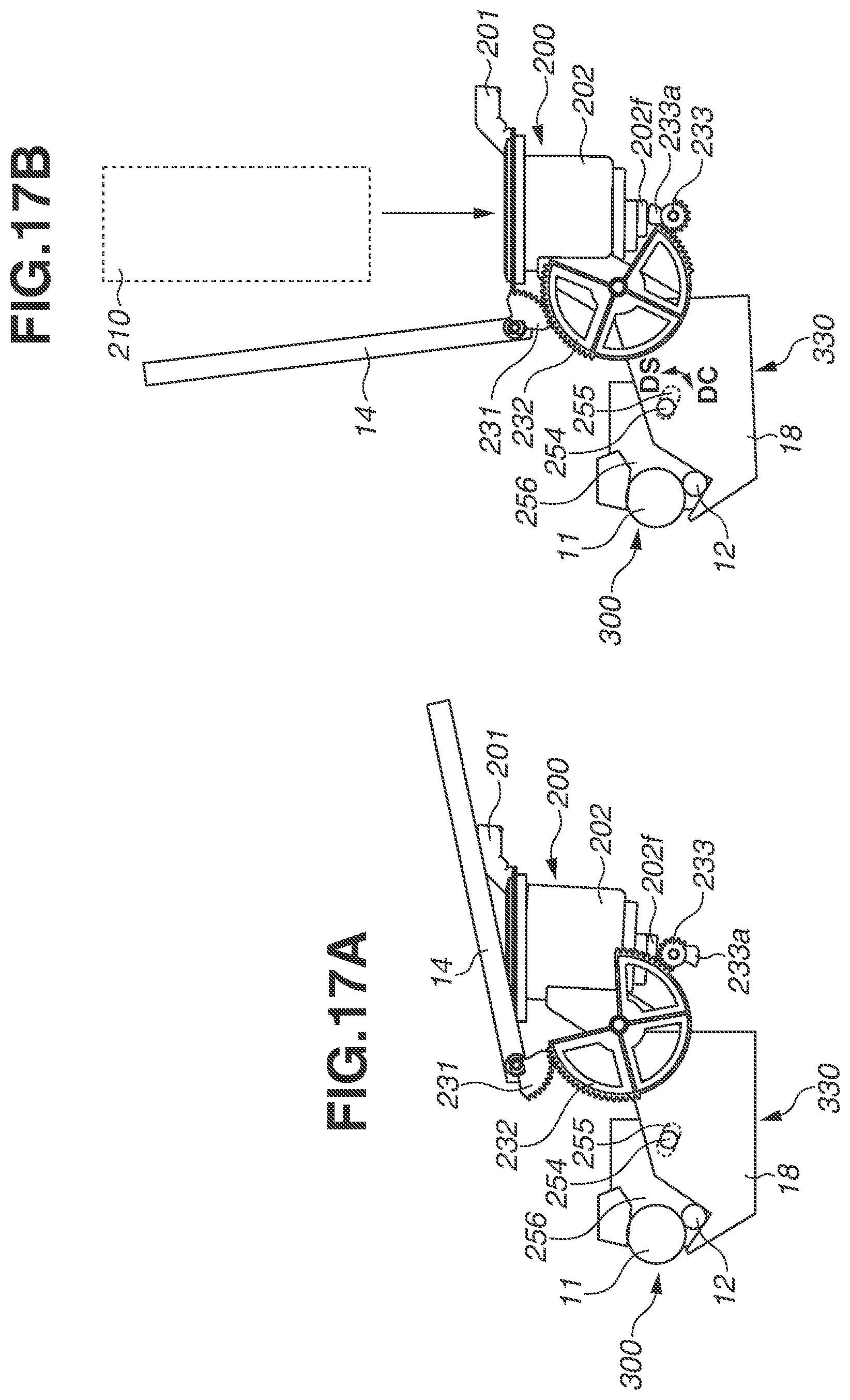 Patent US11815832 Figure 17 – Image forming apparatus comprising development unit for receiving replenishment container and retractable support for supporting the development unit
