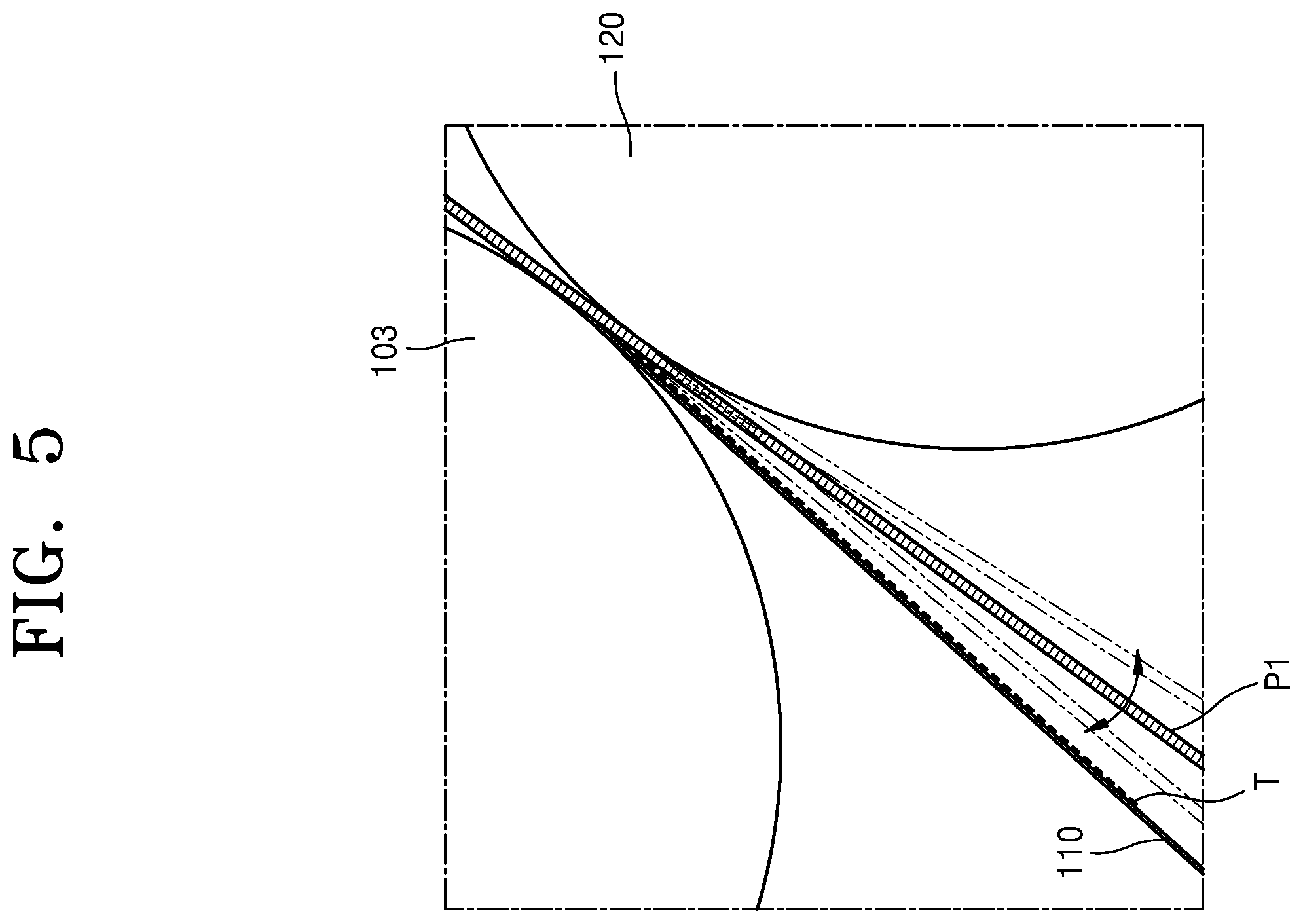 Patent US11815838 Figure 5 – Structure for adjusting paper path gap using the roller moving according to the thickness of the paper