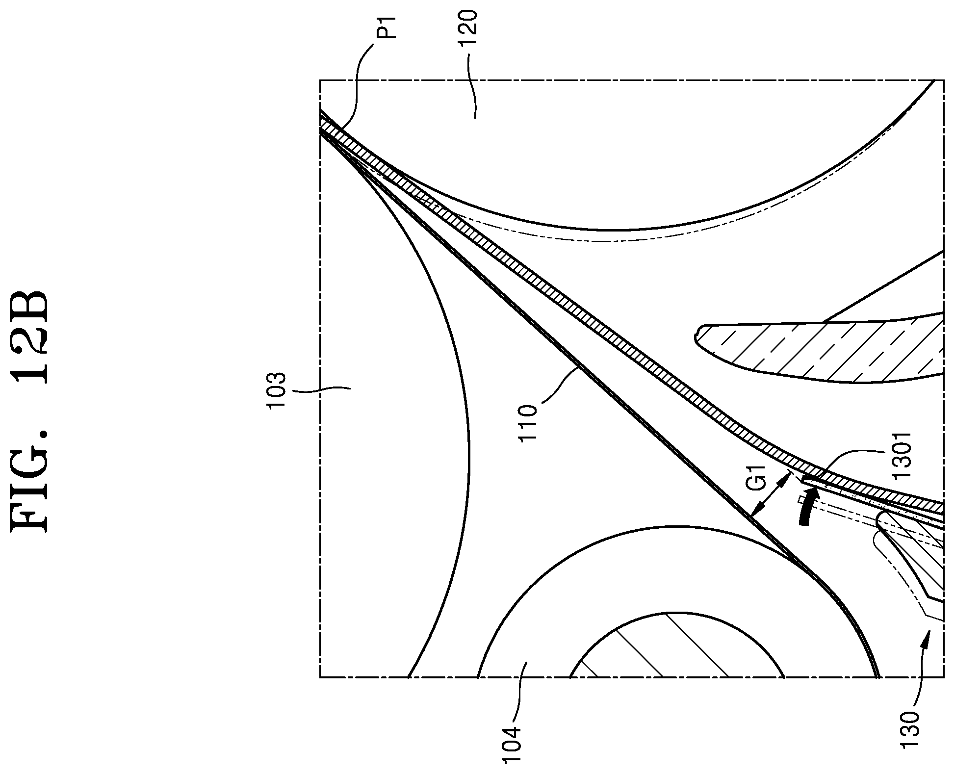 Patent US11815838 Figure 15 – Structure for adjusting paper path gap using the roller moving according to the thickness of the paper