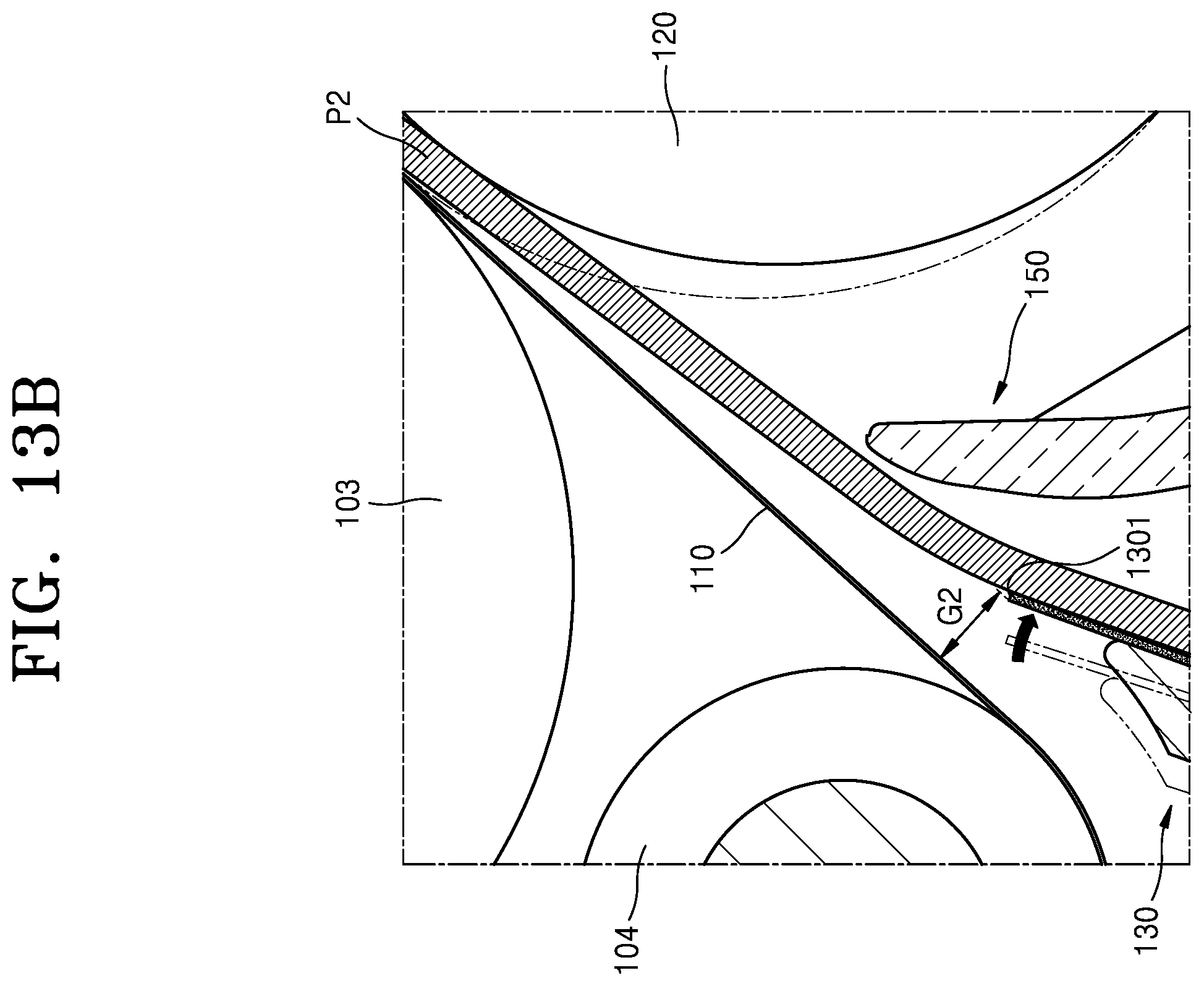 Patent US11815838 Figure 17 – Structure for adjusting paper path gap using the roller moving according to the thickness of the paper