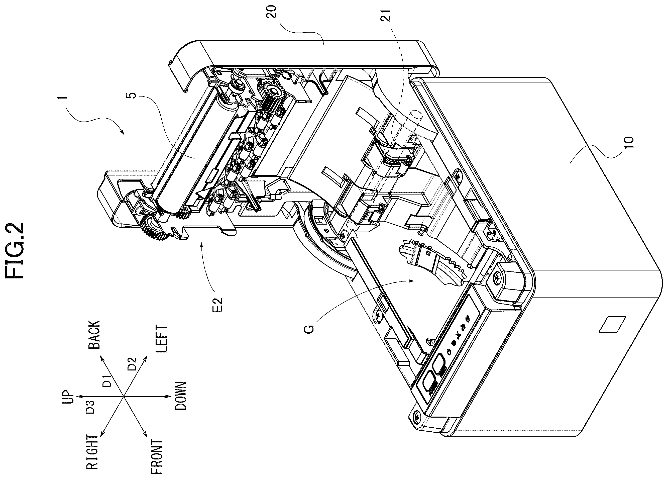Patent US11815840 Figure 2 – Printer with housing for rolled paper