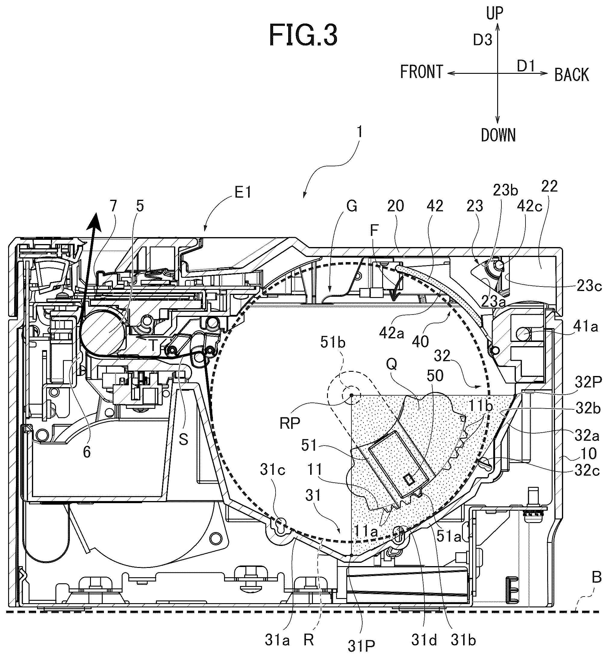 Patent US11815840 Figure 3 – Printer with housing for rolled paper