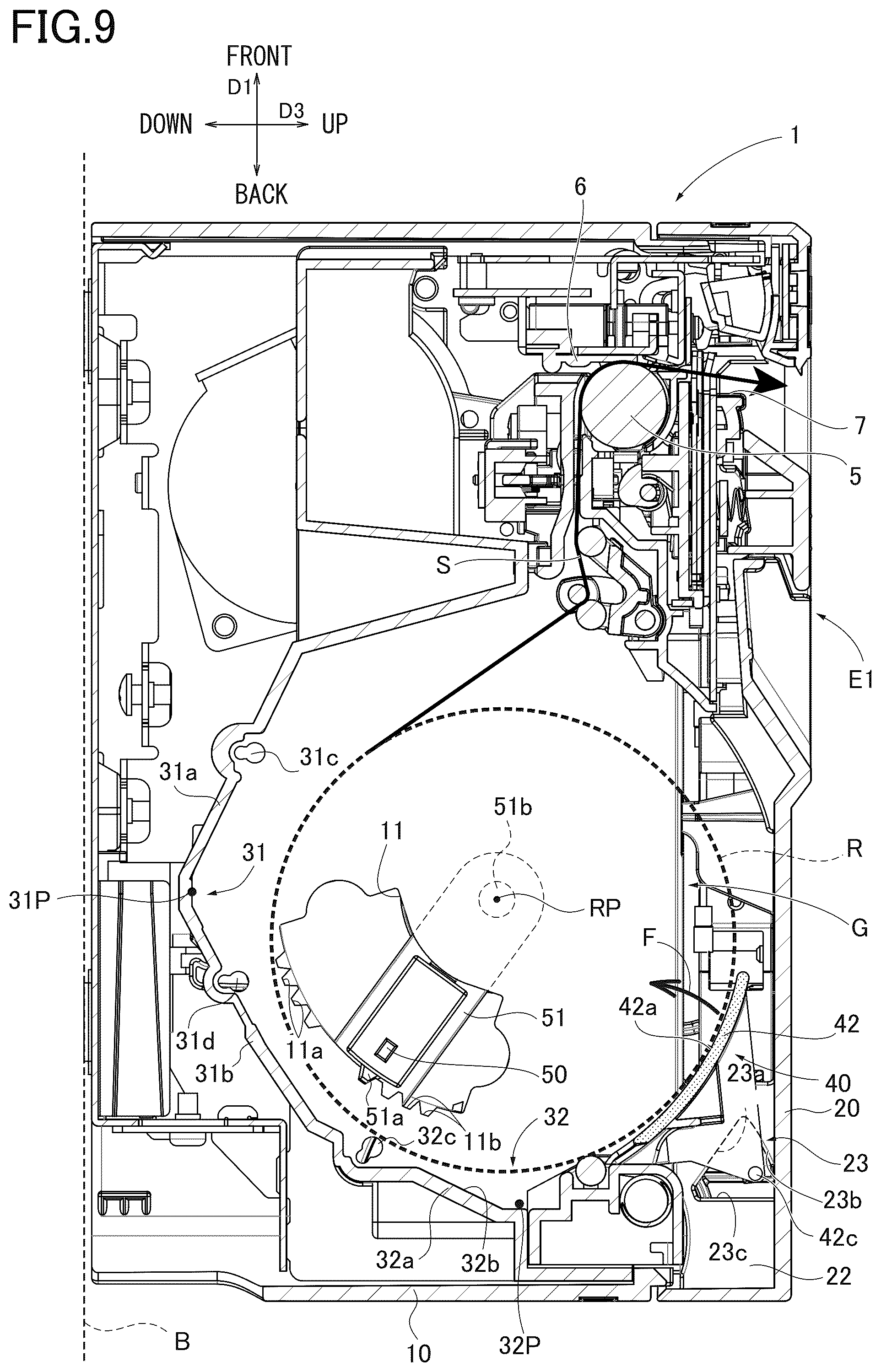 Patent US11815840 Figure 9 – Printer with housing for rolled paper