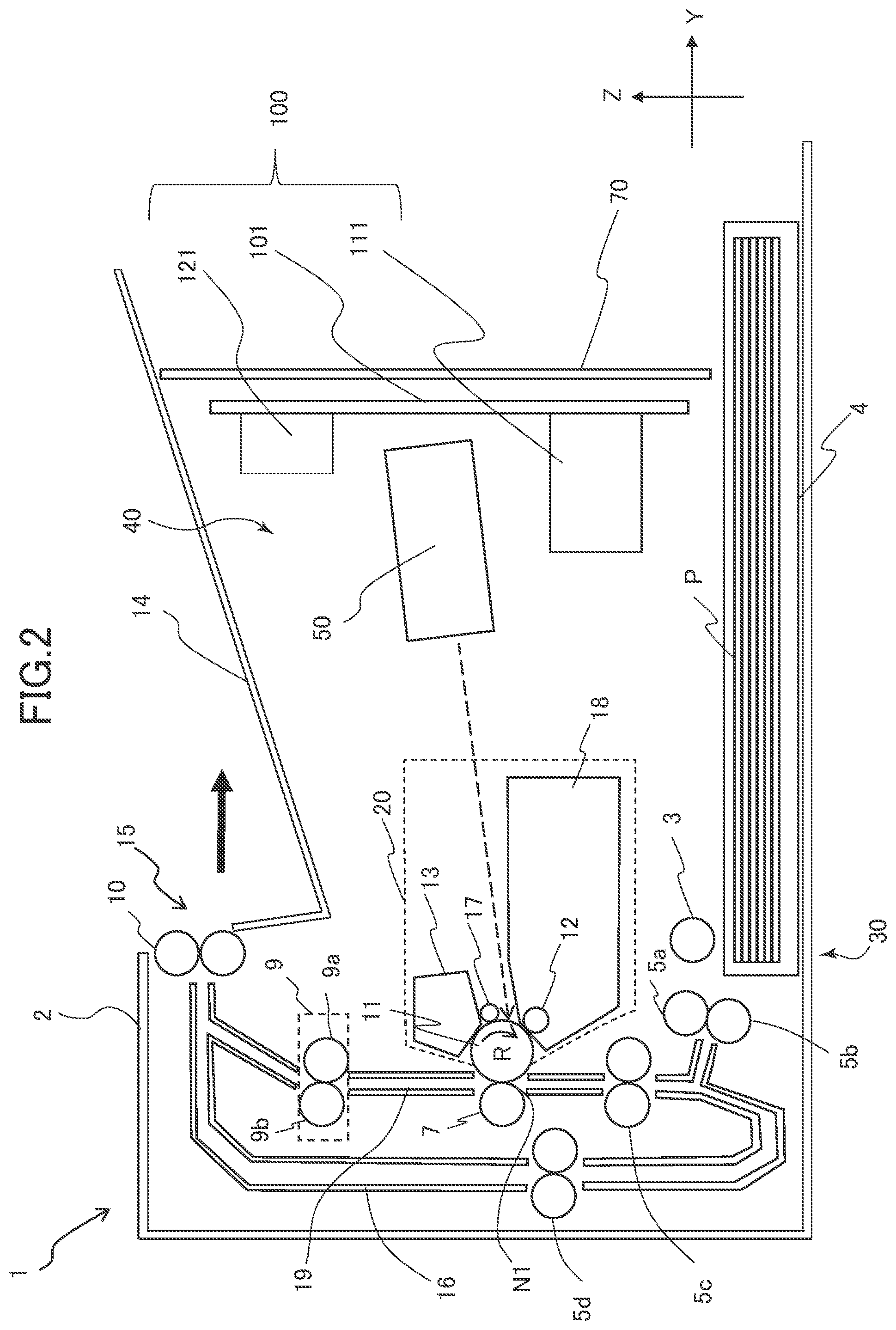 Patent US11815844 Figure 2 – Image forming apparatus including a detachable unit with positioning portions