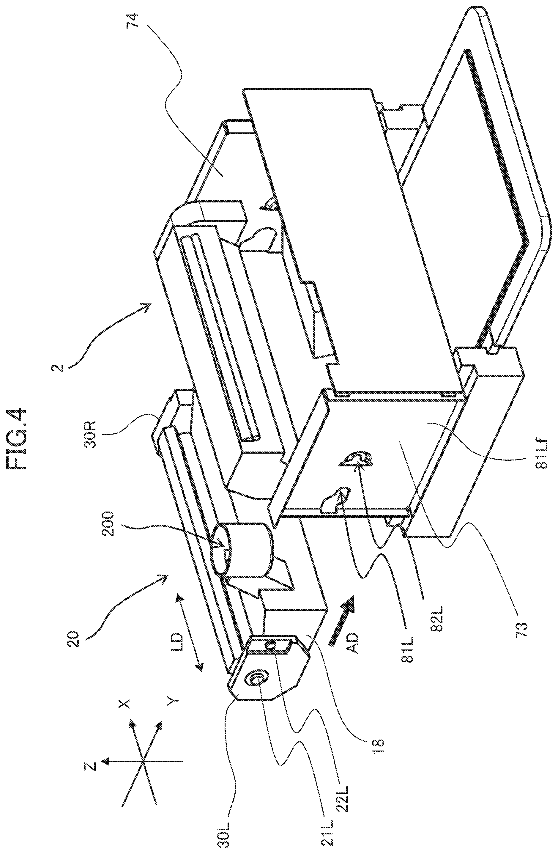 Patent US11815844 Figure 4 – Image forming apparatus including a detachable unit with positioning portions