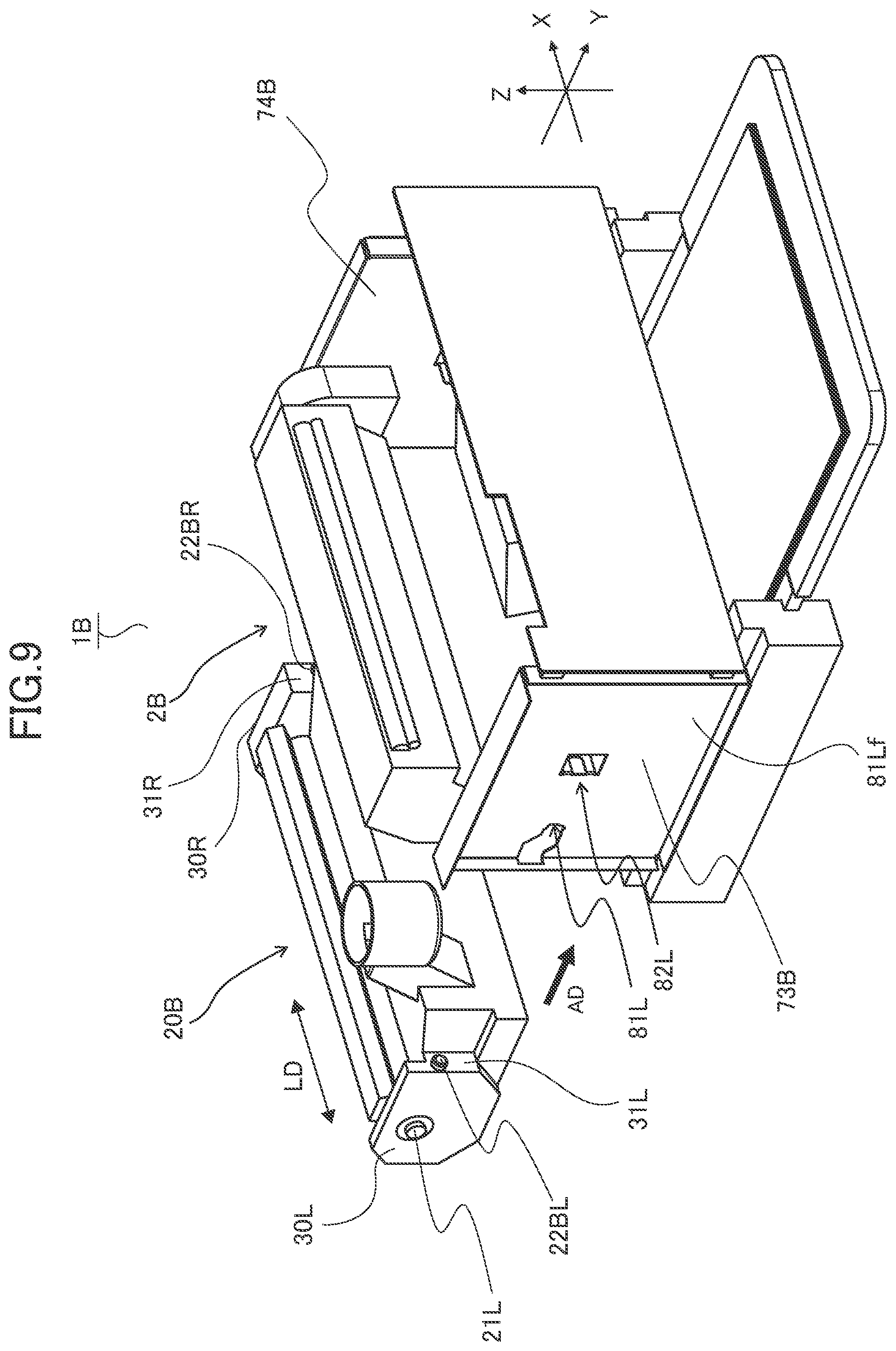 Patent US11815844 Figure 9 – Image forming apparatus including a detachable unit with positioning portions
