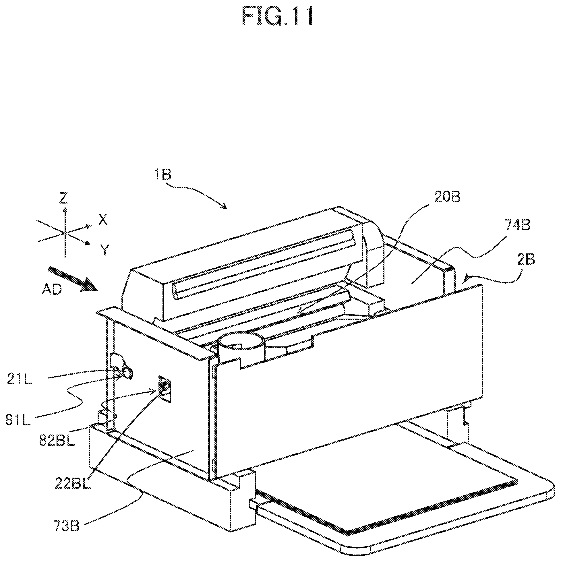 Patent US11815844 Figure 11 – Image forming apparatus including a detachable unit with positioning portions