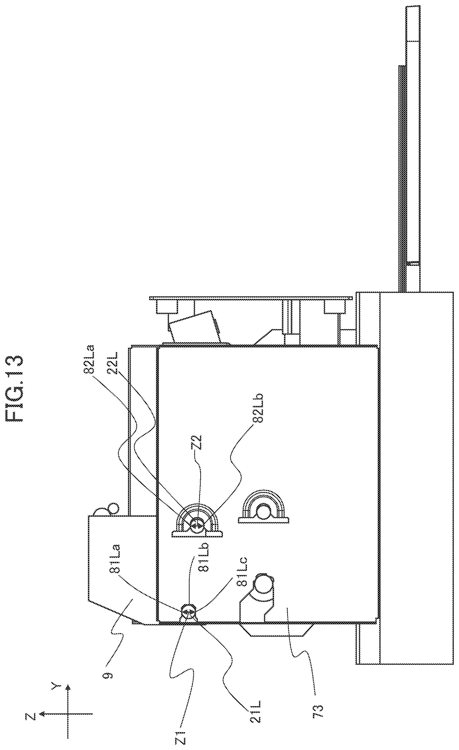 Patent US11815844 Figure 13 – Image forming apparatus including a detachable unit with positioning portions