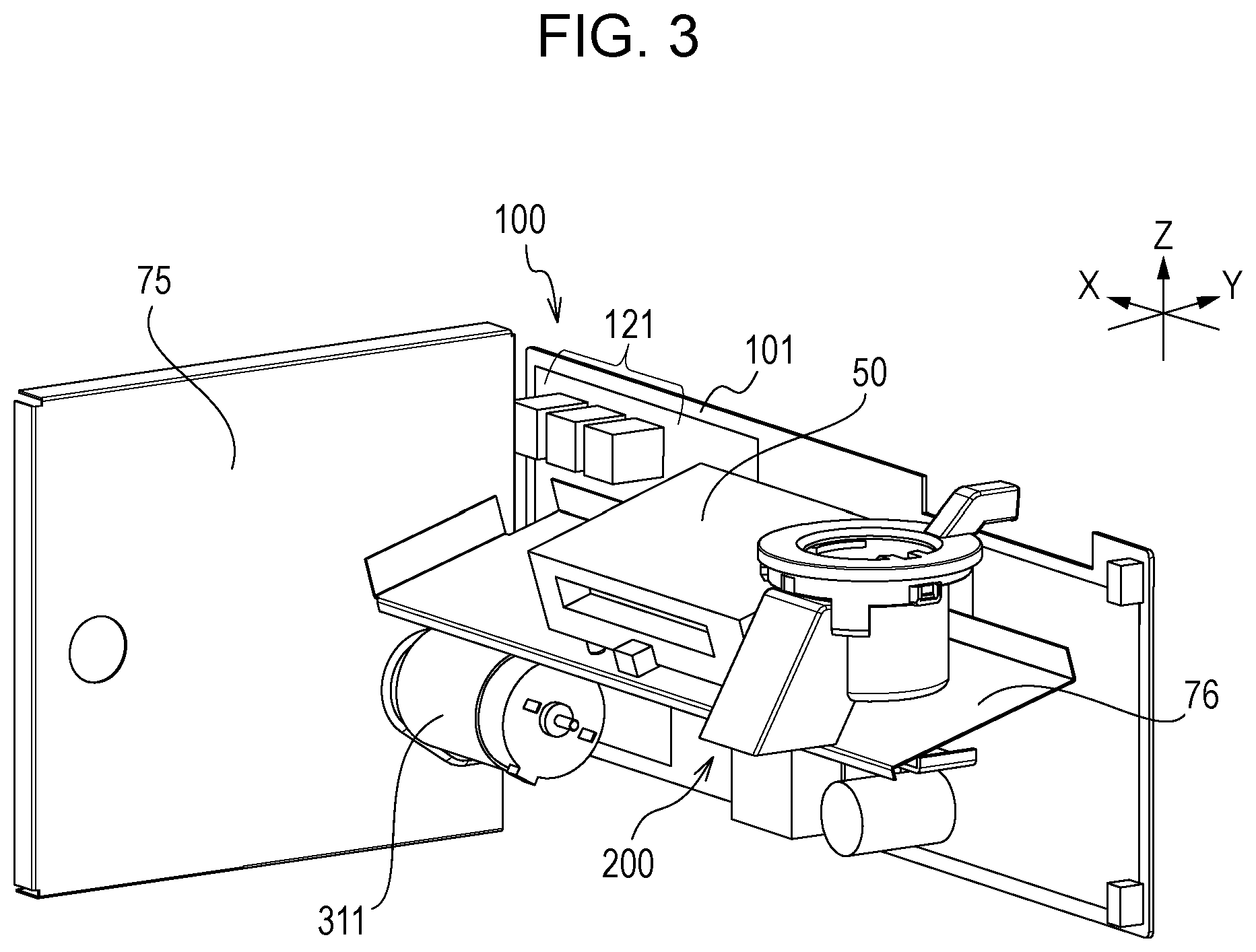 Patent US11815845 Figure 3 – Image forming apparatus having a rotatable opening and closing part