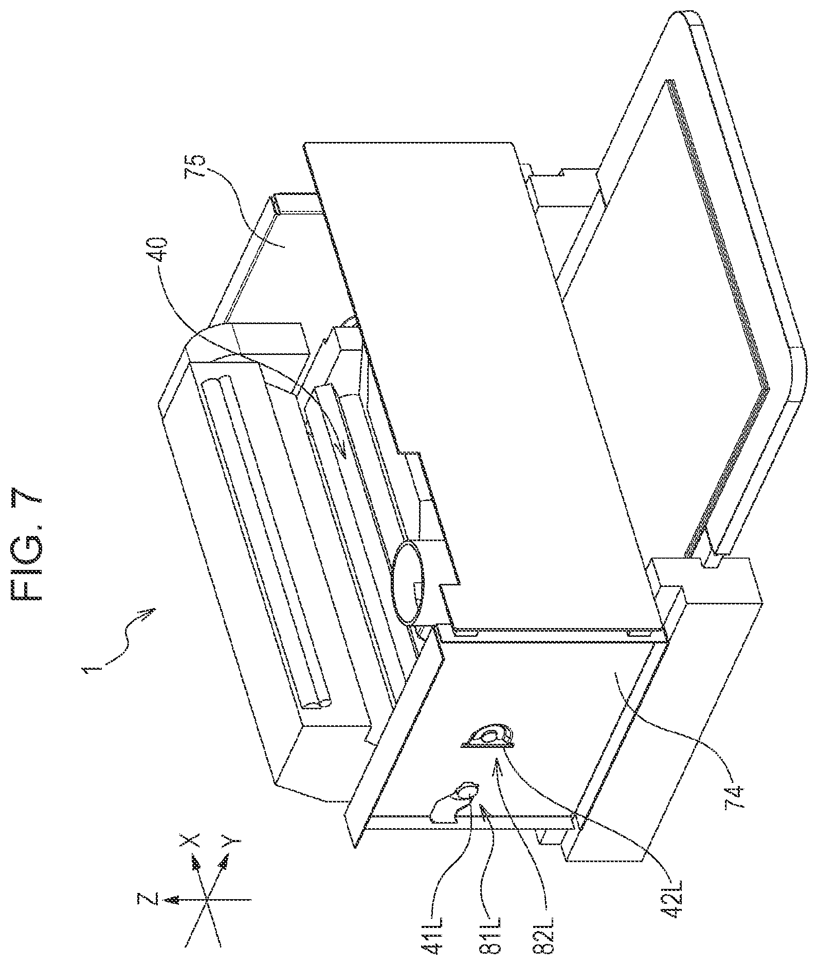 Patent US11815845 Figure 7 – Image forming apparatus having a rotatable opening and closing part