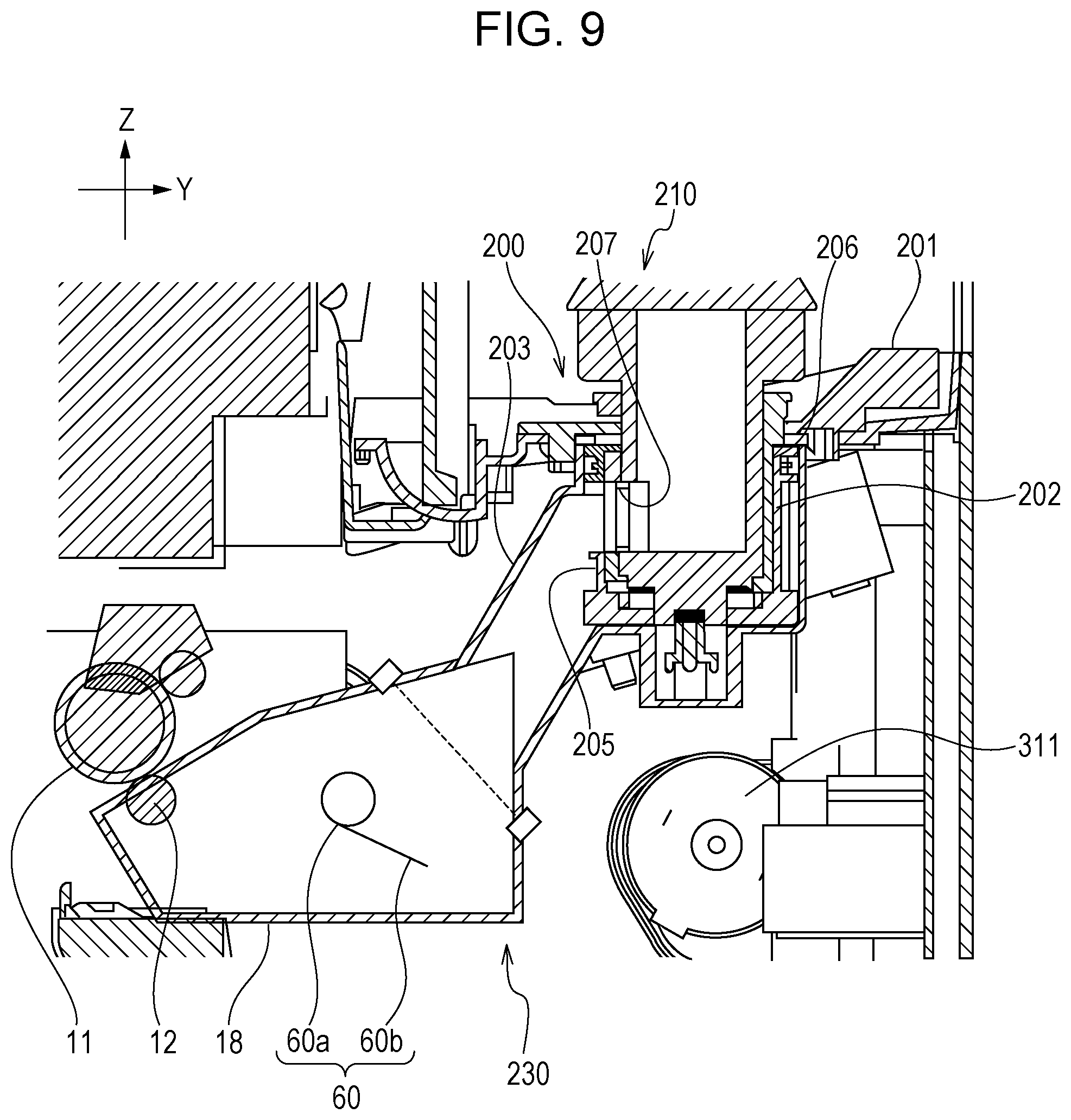 Patent US11815845 Figure 9 – Image forming apparatus having a rotatable opening and closing part