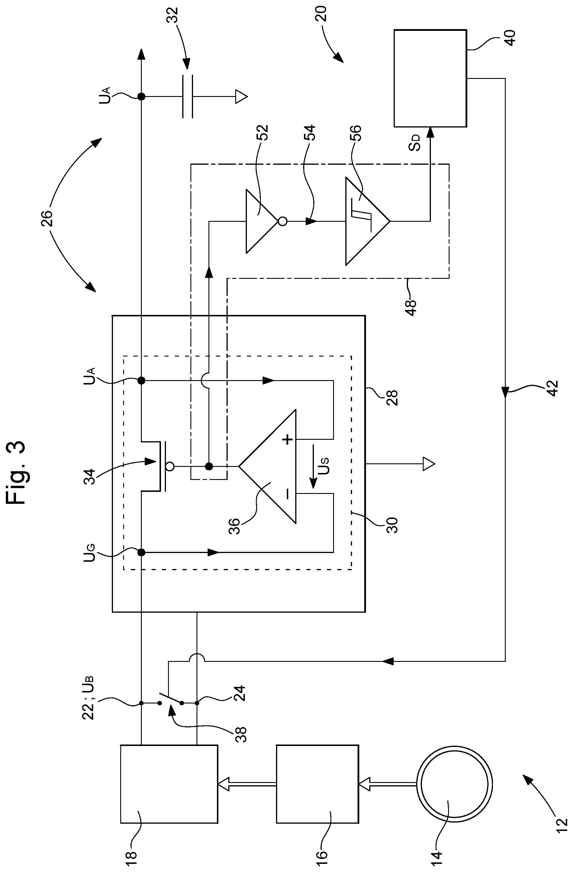 Patent US11815857 Figure 2 – Horological movement provided with a generator and a circuit for regulating the frequency of rotation of this generator