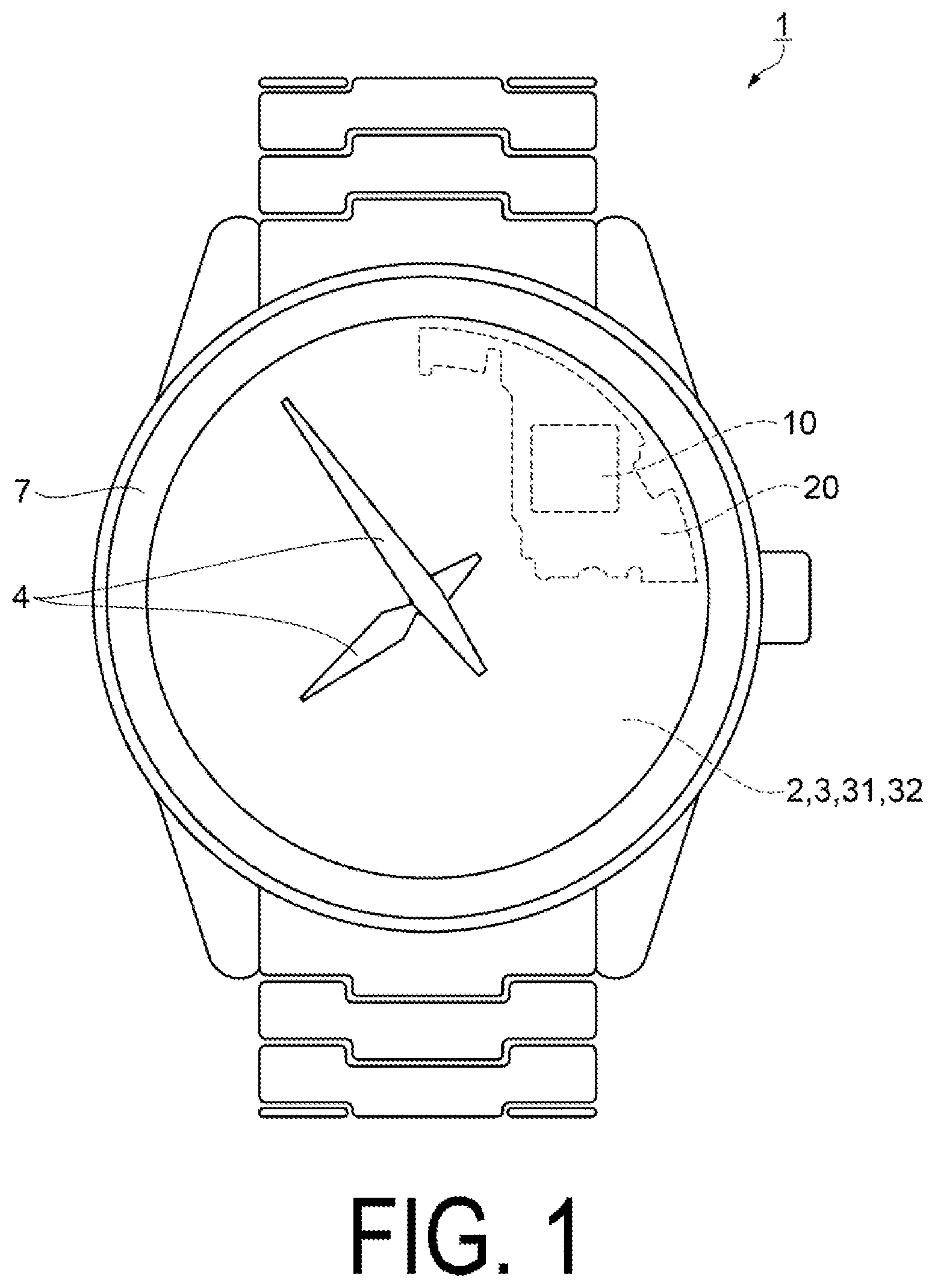 Patent US11815859 Figure 1 – Electronic watch