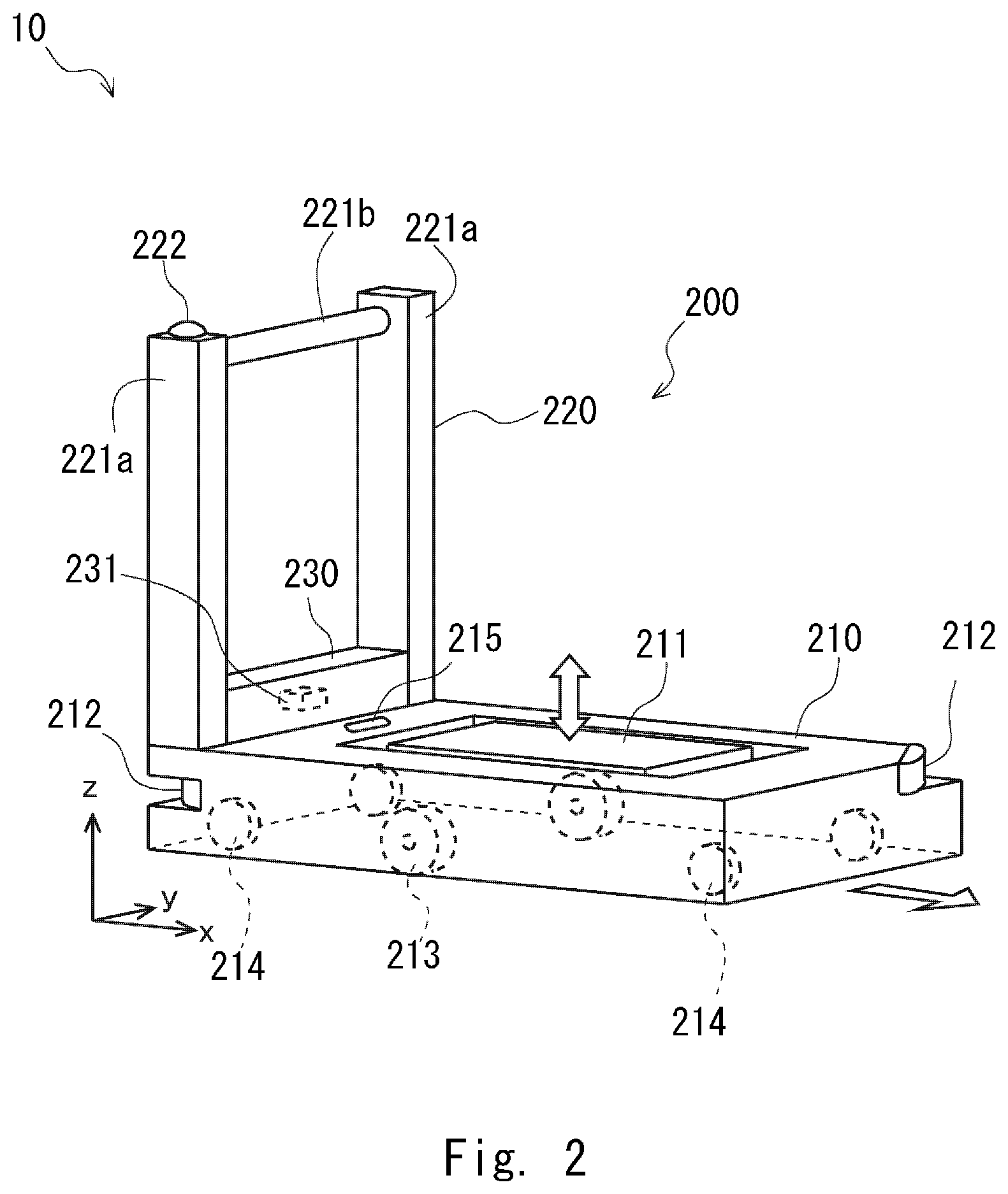 Patent US11815883 Figure 2 – Conveyance system, conveyance method, and program