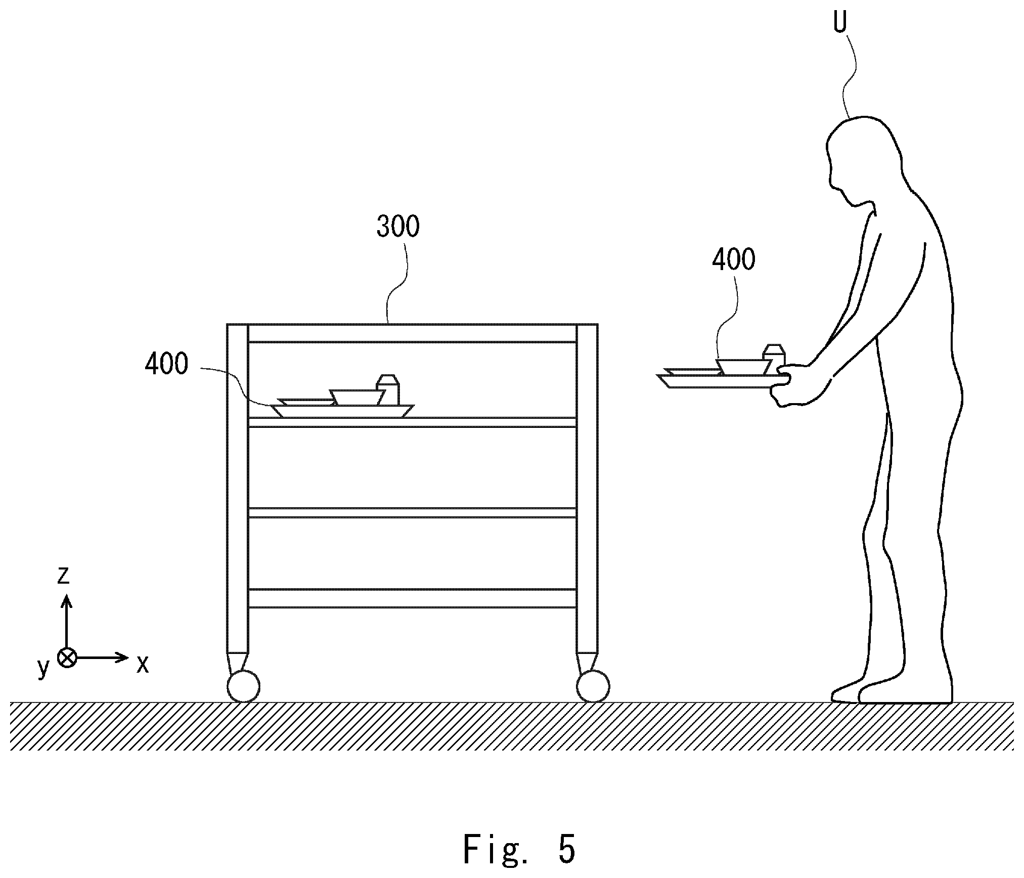 Patent US11815883 Figure 5 – Conveyance system, conveyance method, and program