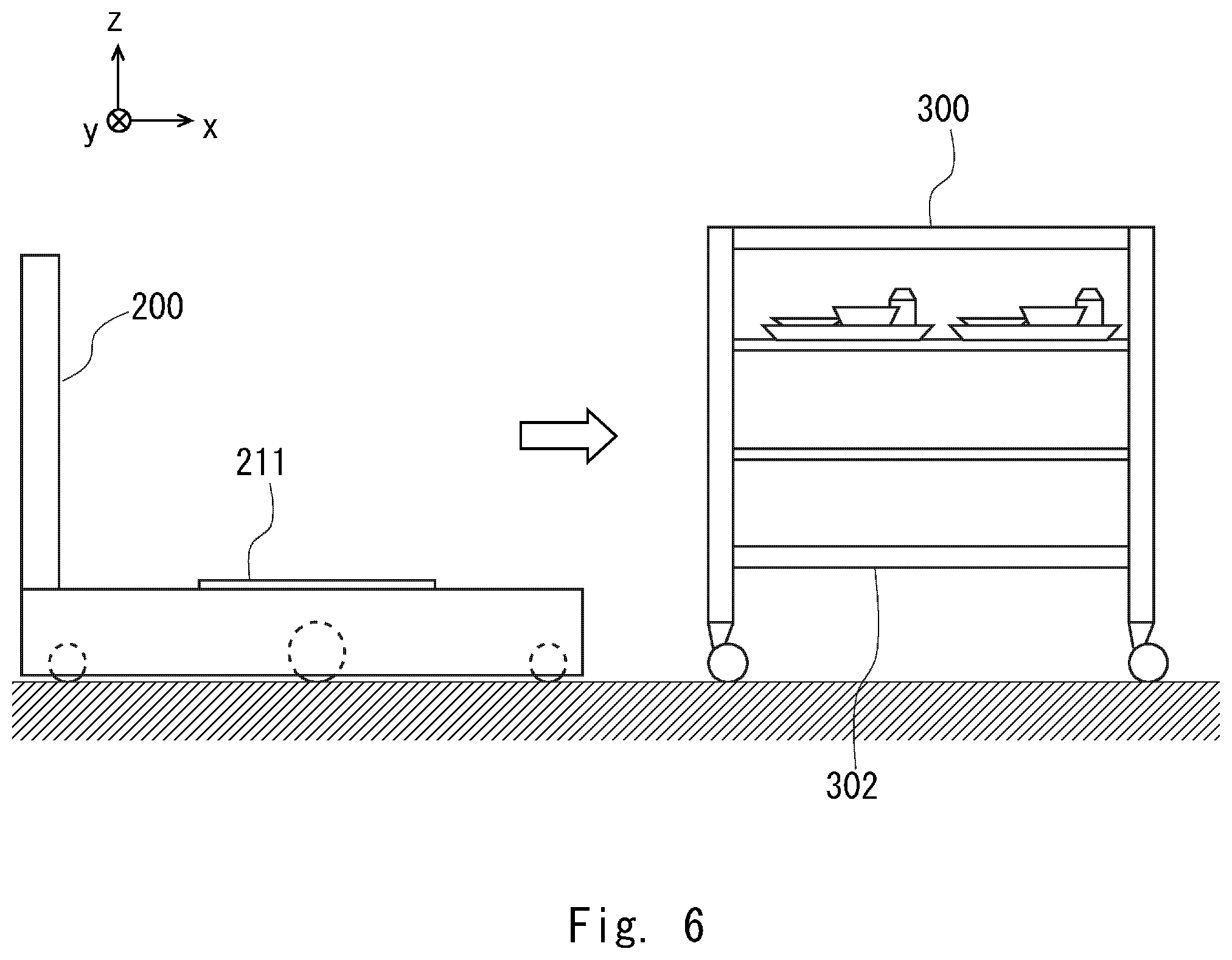 Patent US11815883 Figure 6 – Conveyance system, conveyance method, and program