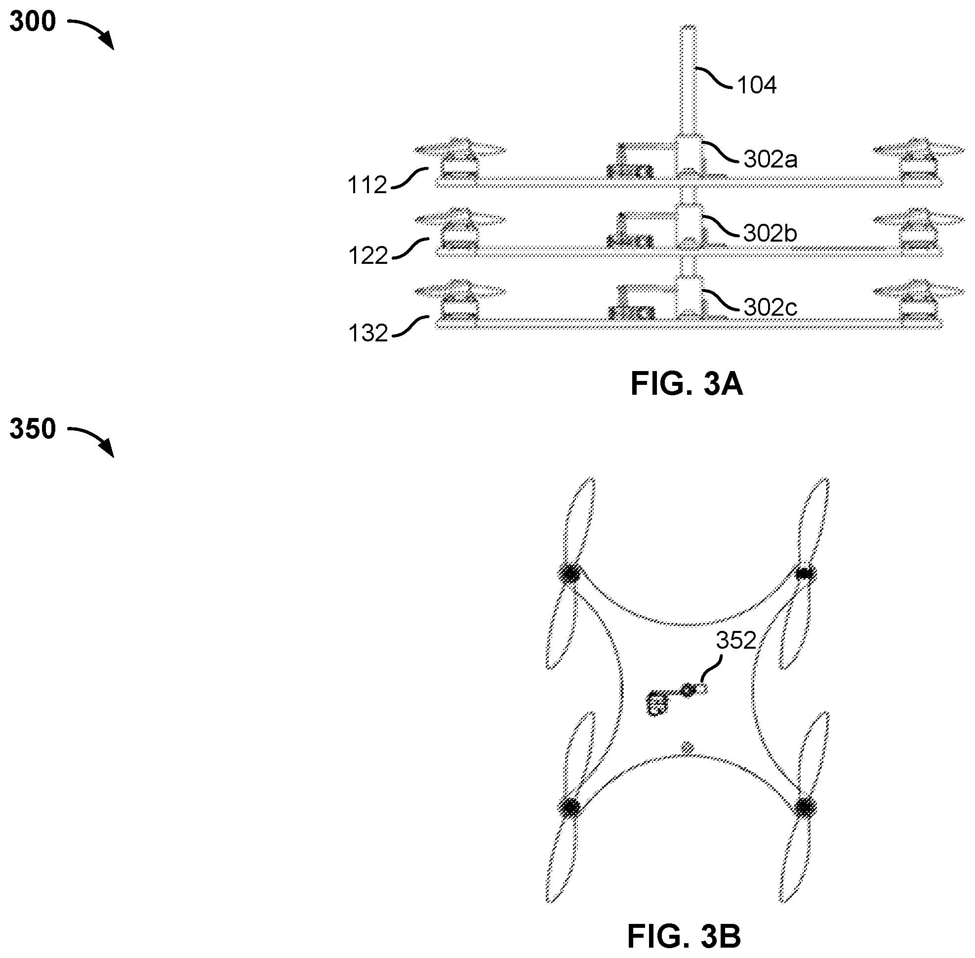 Patent US11815888 Figure 3 – Deployment mechanism, communication and operation for a host-parasite drone system