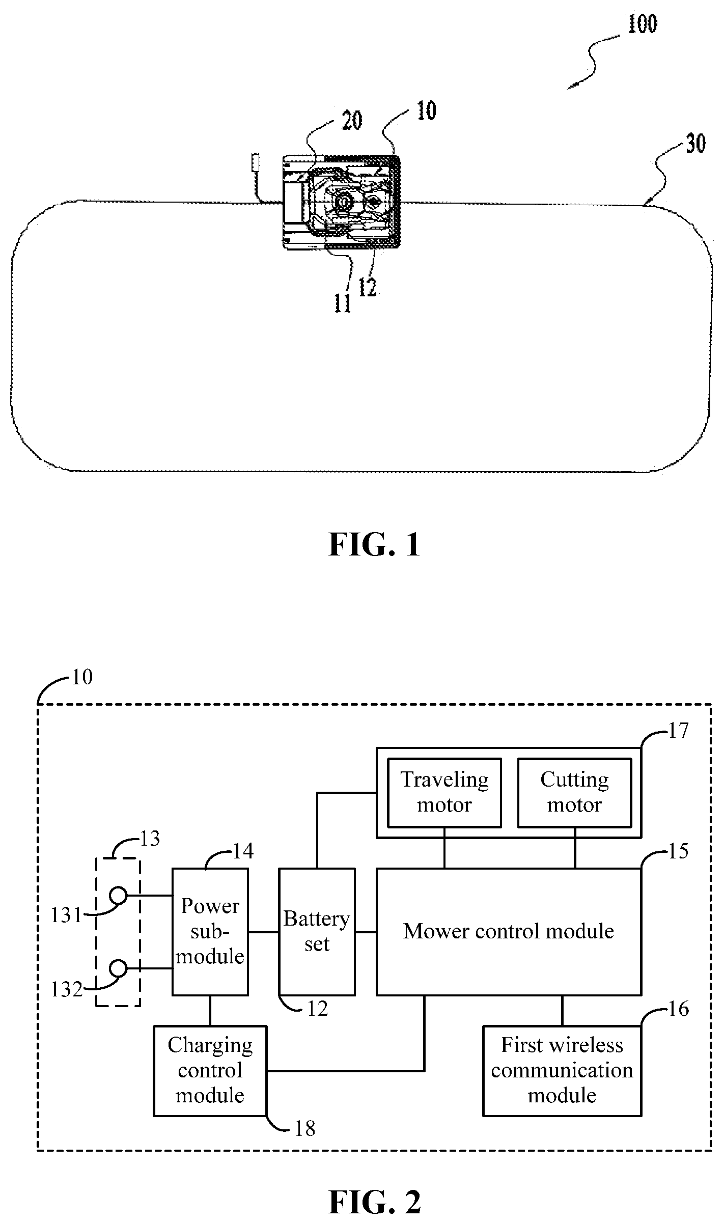 Patent US11815901 Figure 1 – Self-driving device system and charging station