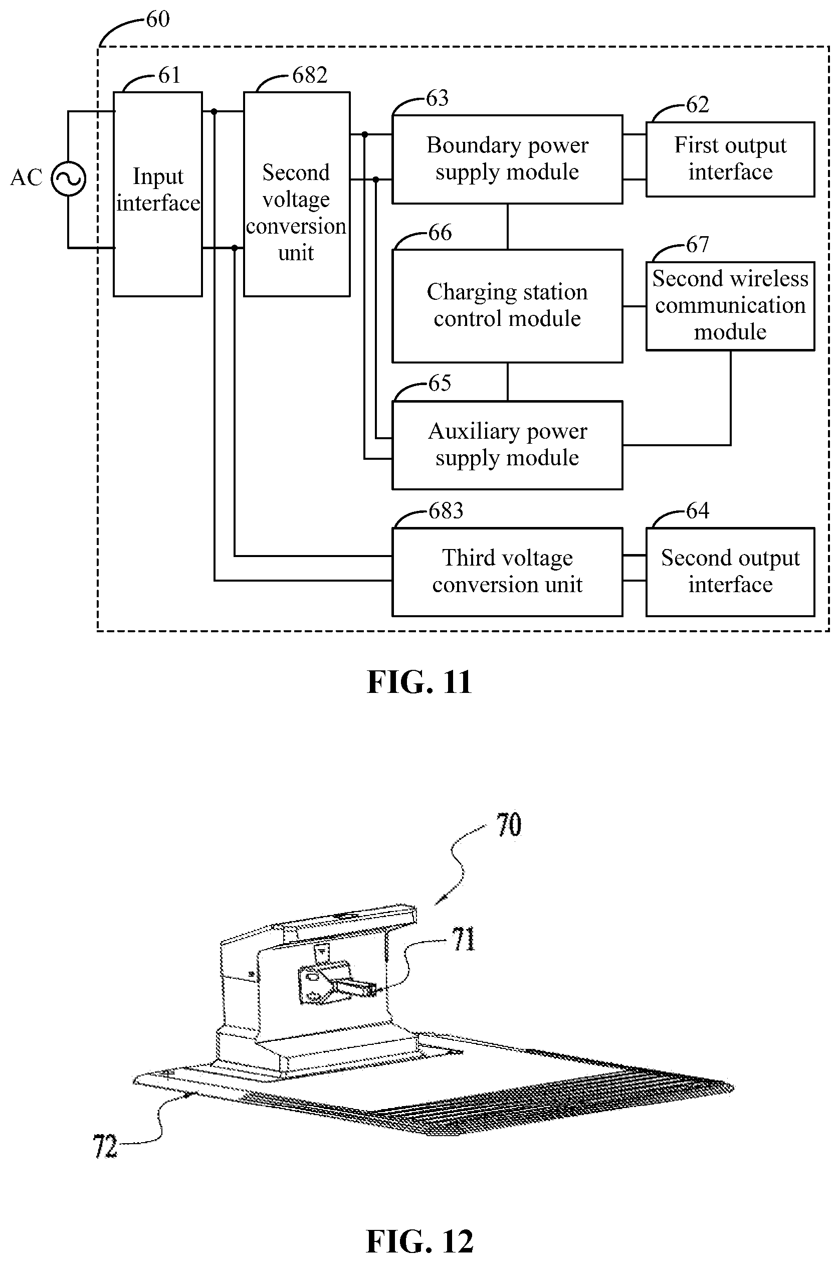 Patent US11815901 Figure 8 – Self-driving device system and charging station