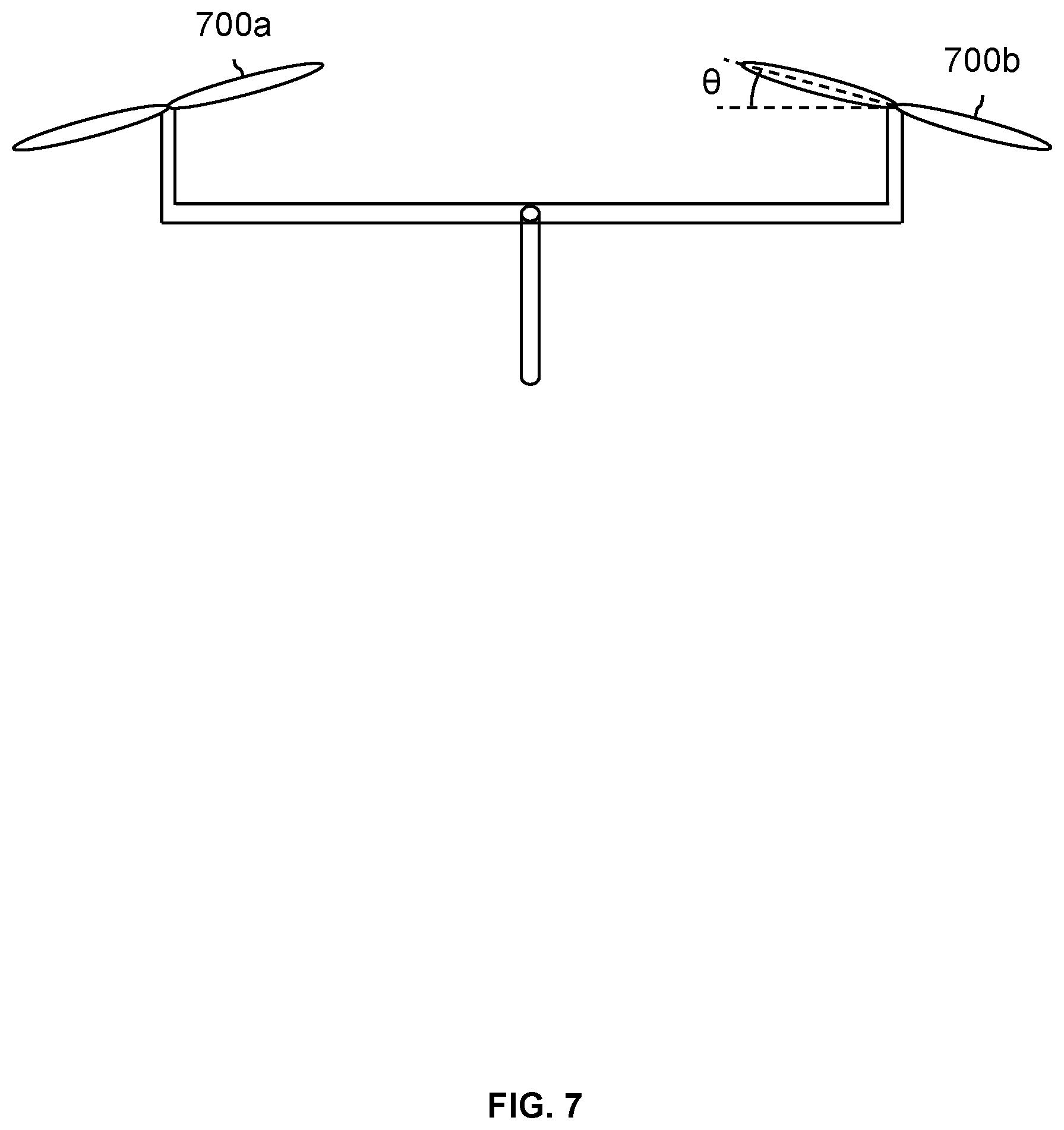 Patent US11815911 Figure 7 – Multicopter with self-adjusting rotors