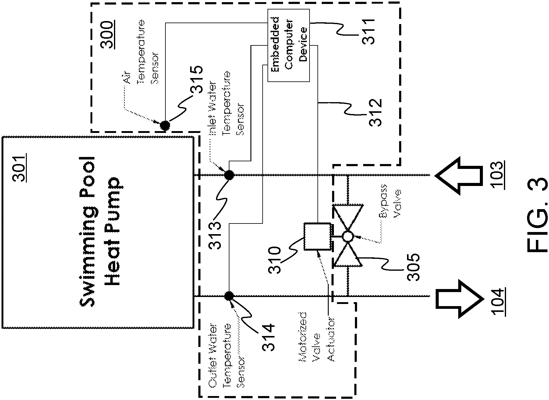 Patent US11815921 Figure 3 – Automated swimming pool heat pump flow rate controller