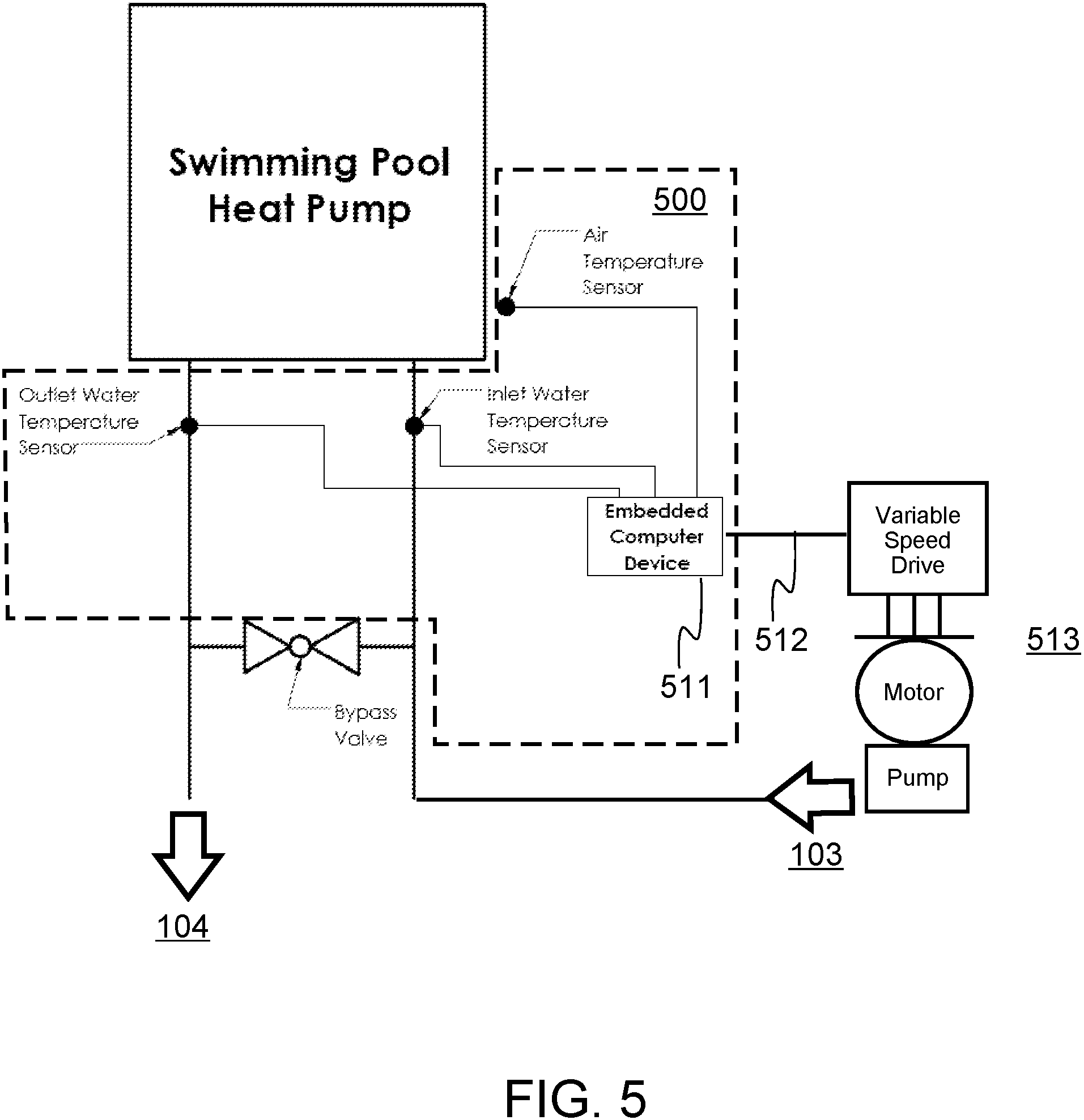 Patent US11815921 Figure 5 – Automated swimming pool heat pump flow rate controller