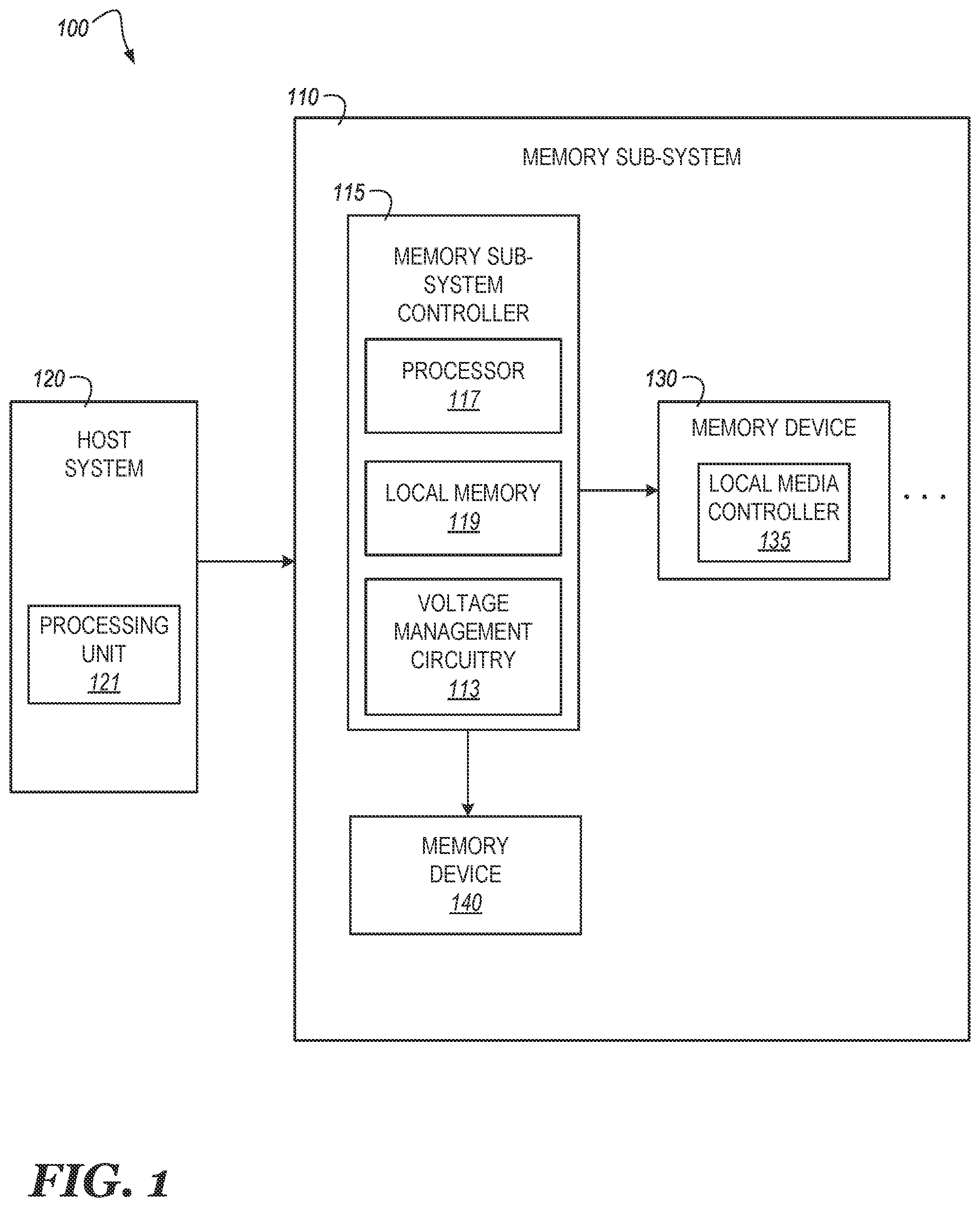Patent US11815926 — Voltage management system — Figure 1