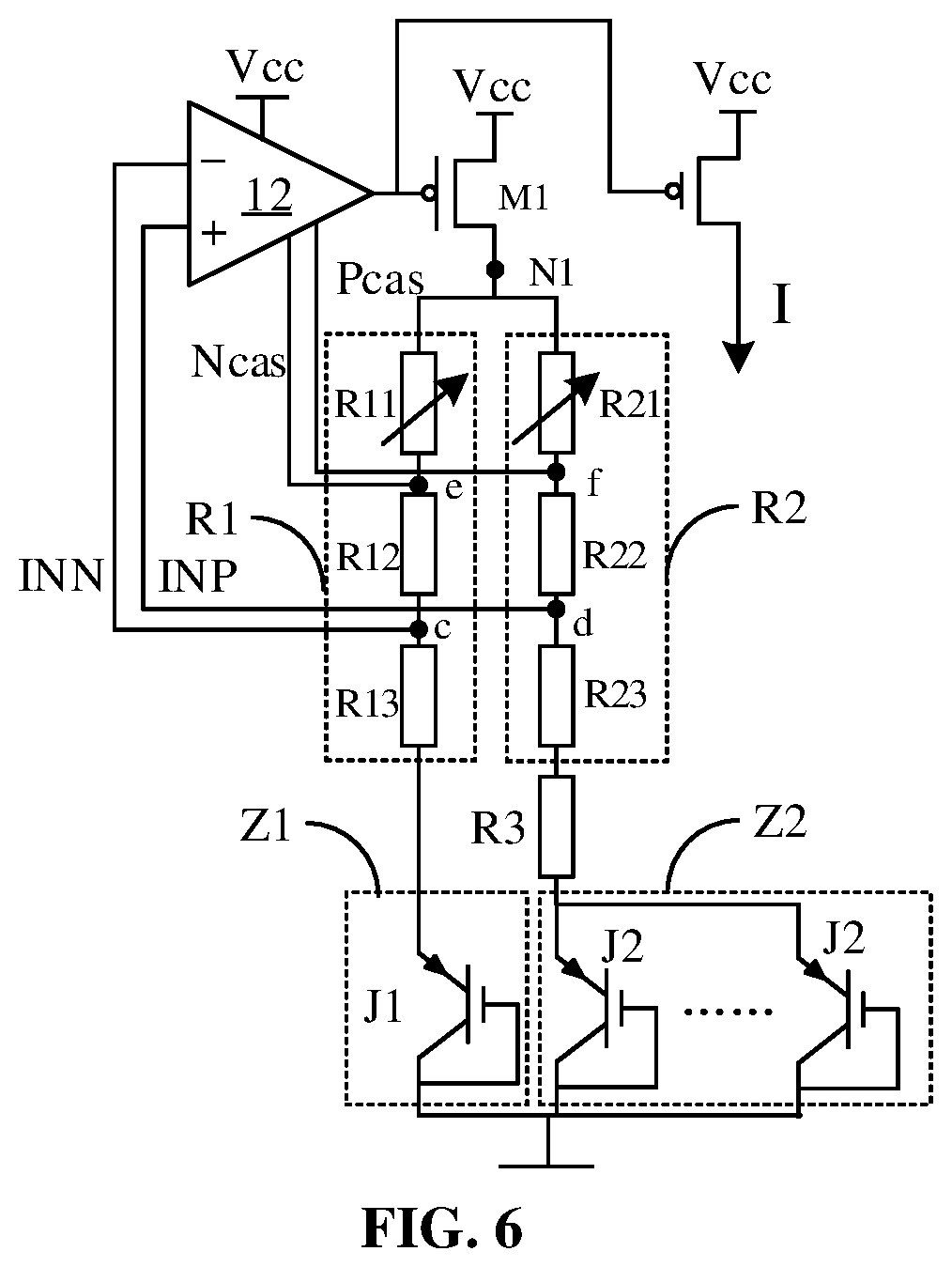 Patent US11815927 Figure 6 – Bandgap reference circuit and chip