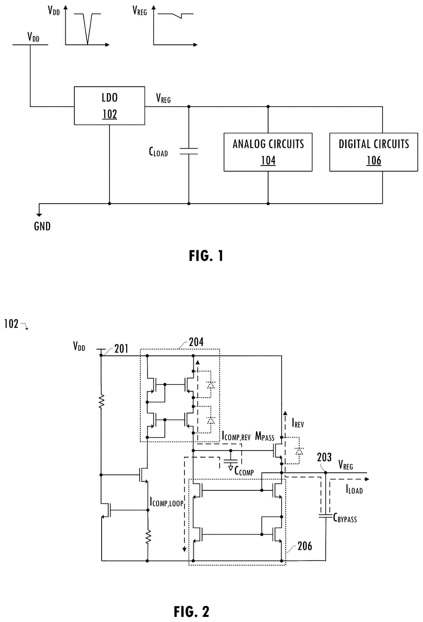 Patent US11815928 Figure 1 – Supply-glitch-tolerant regulator
