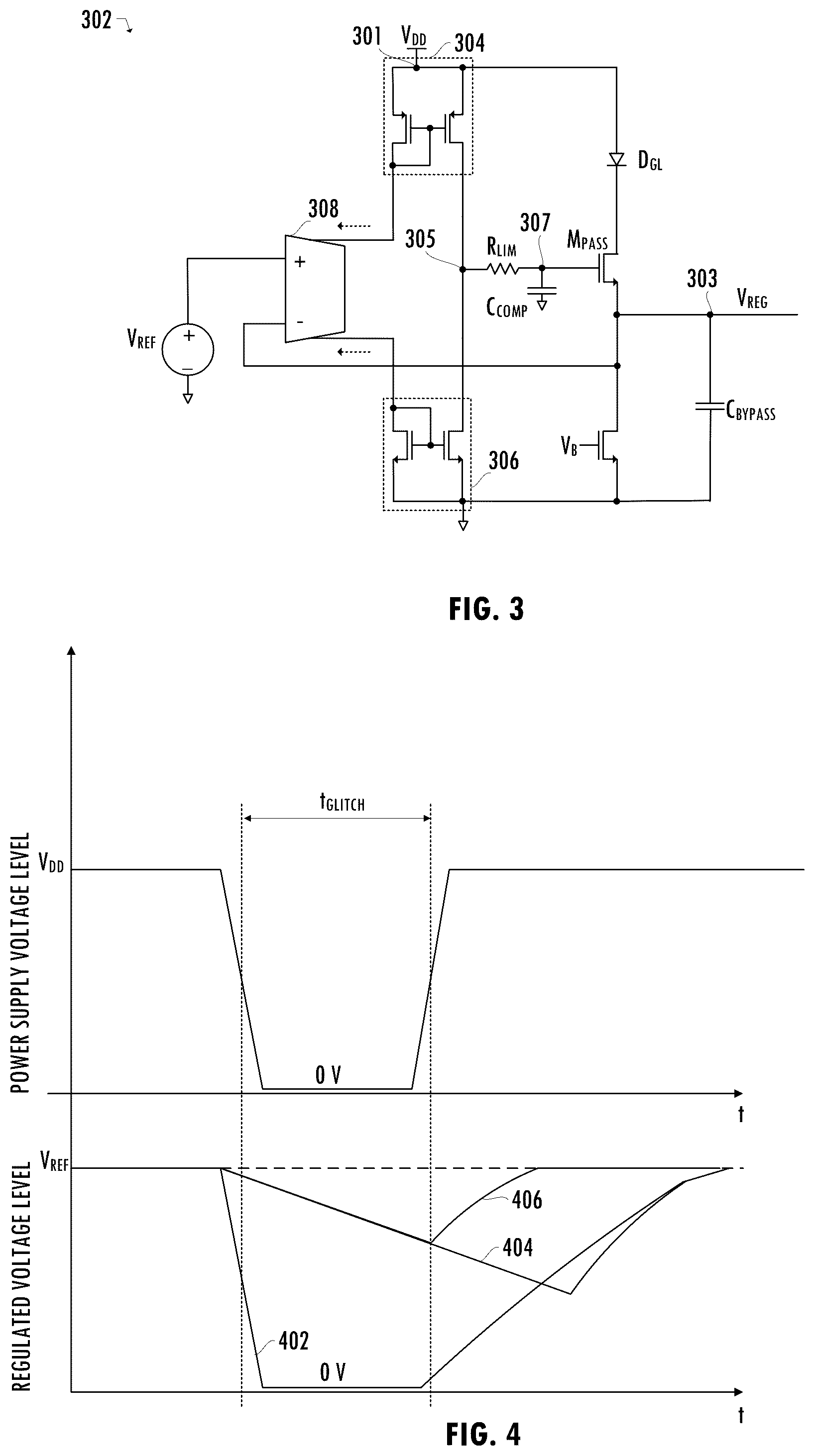 Patent US11815928 Figure 2 – Supply-glitch-tolerant regulator