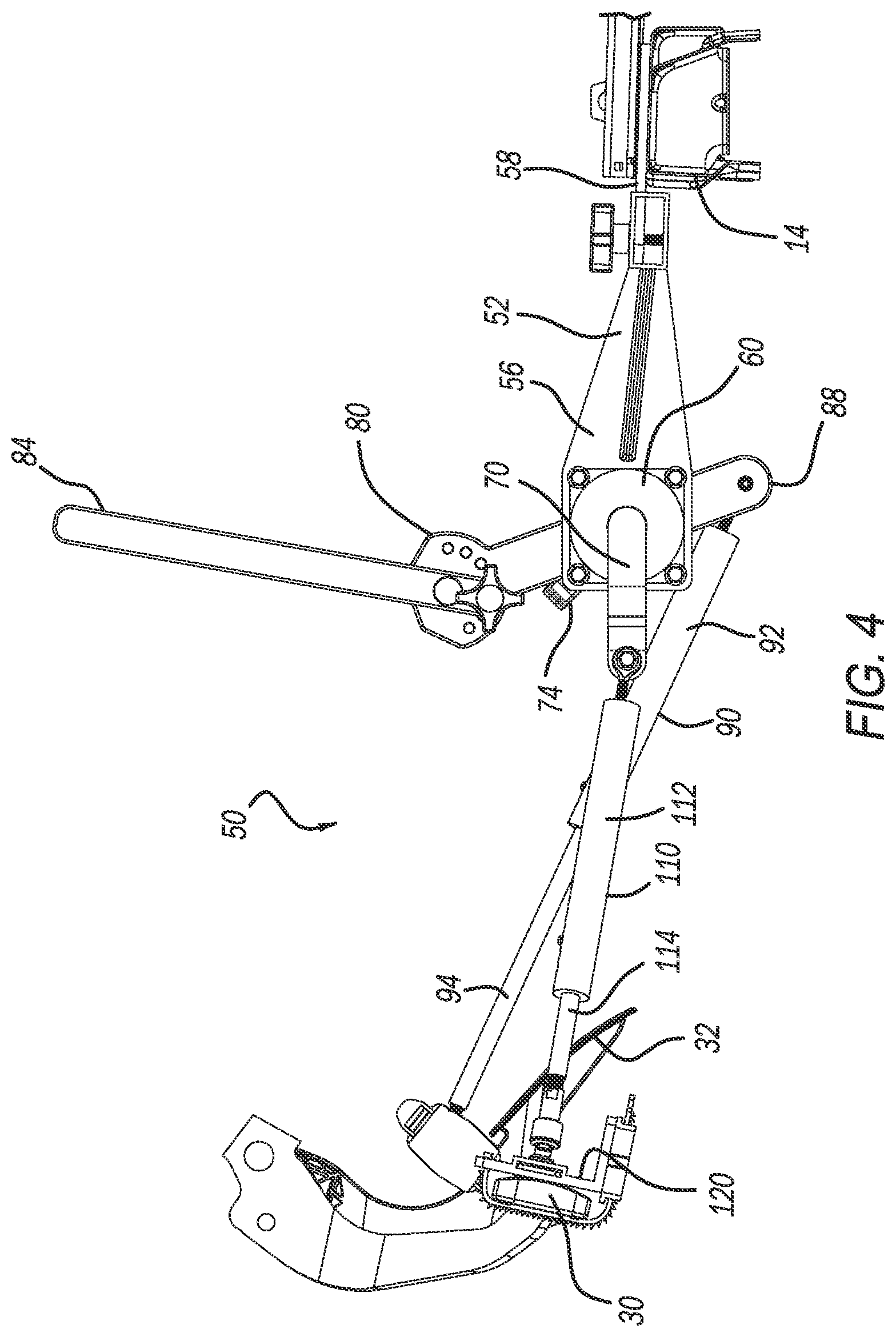 Patent US11815930 Figure 4 – System for actuating vehicle brake and accelerator pedals by hand