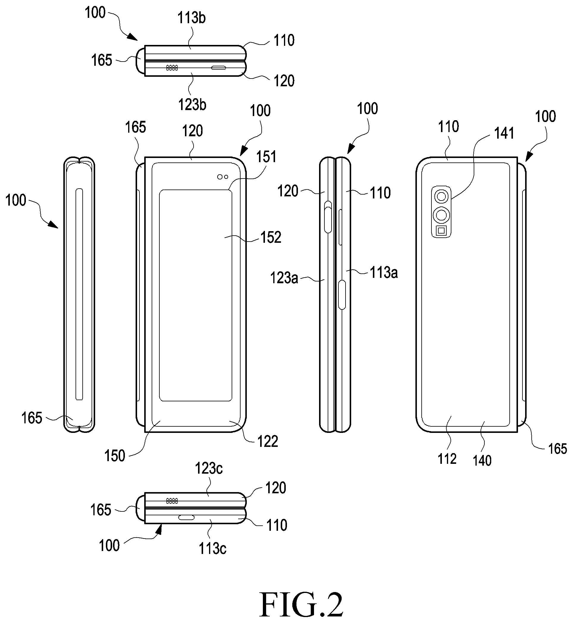 Patent US11815932 Figure 2 – Hinge module and electronic device including the same