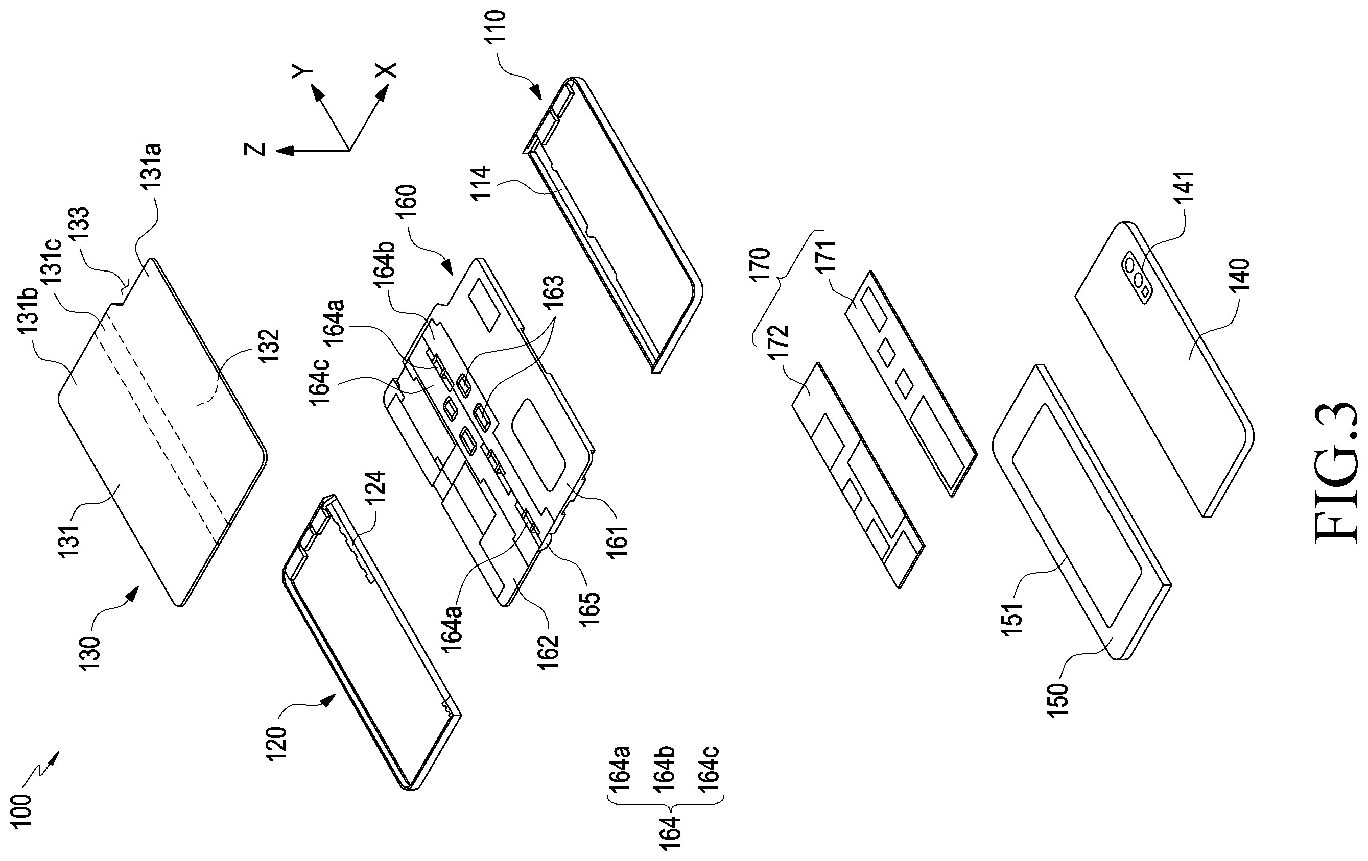 Patent US11815932 Figure 3 – Hinge module and electronic device including the same