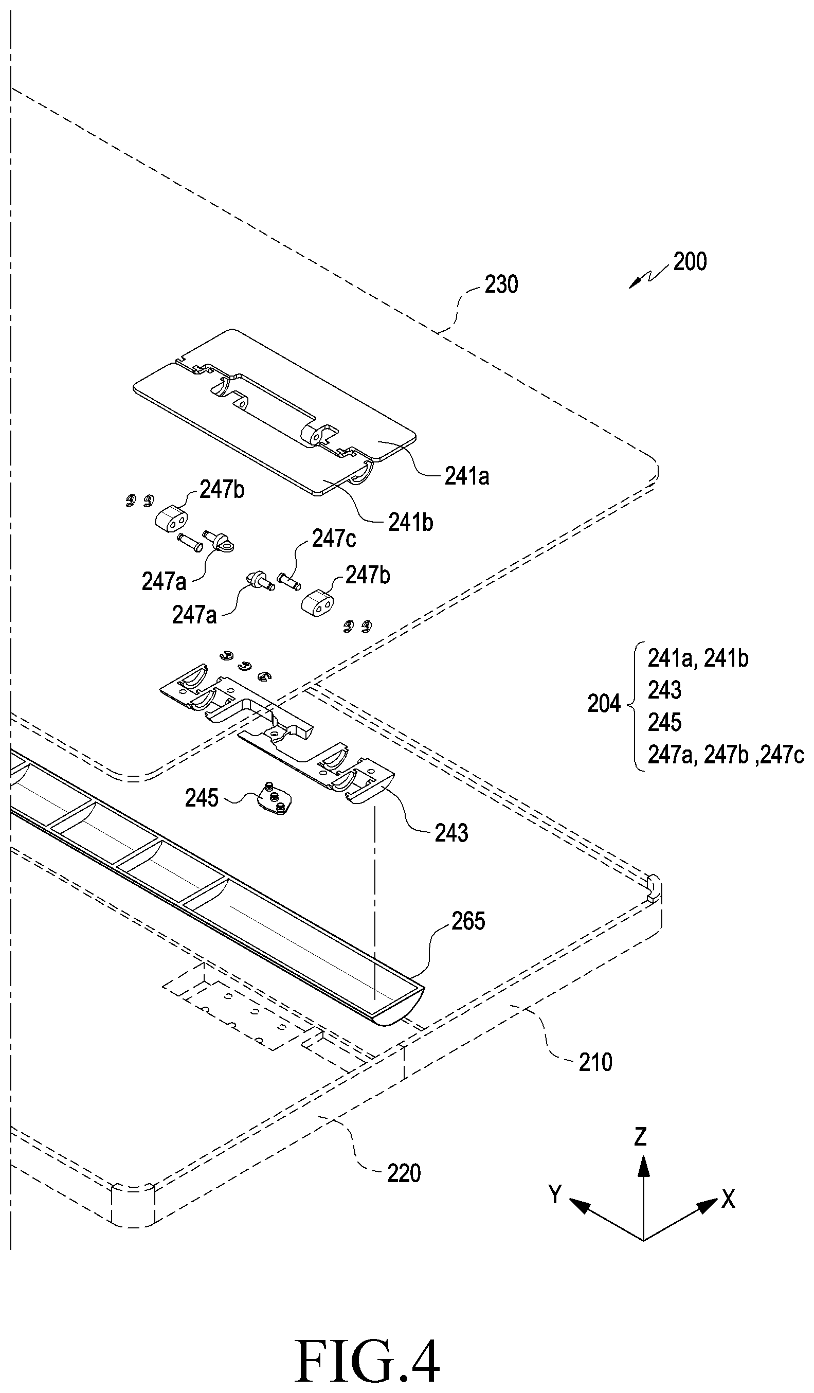 Patent US11815932 Figure 4 – Hinge module and electronic device including the same