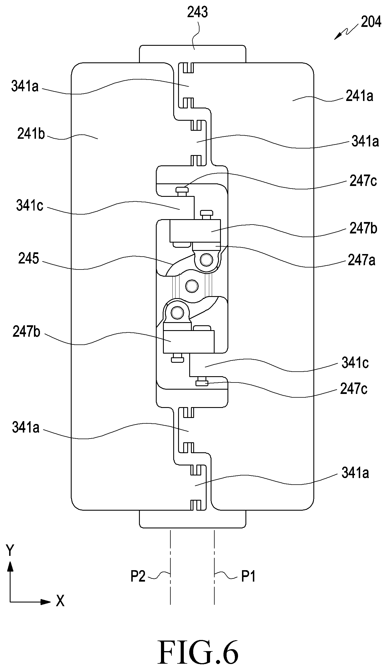 Patent US11815932 Figure 6 – Hinge module and electronic device including the same