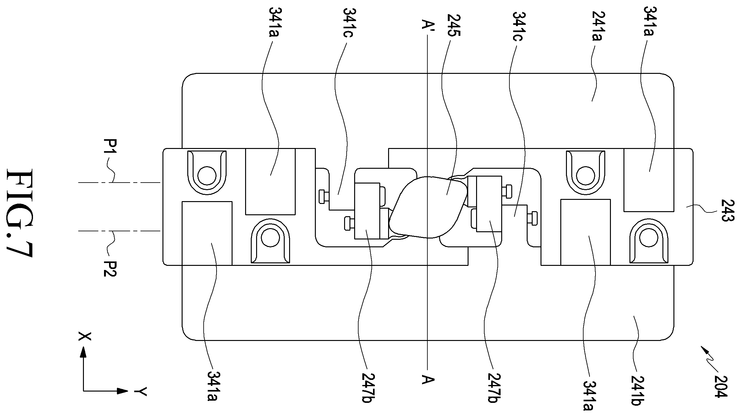 Patent US11815932 Figure 7 – Hinge module and electronic device including the same