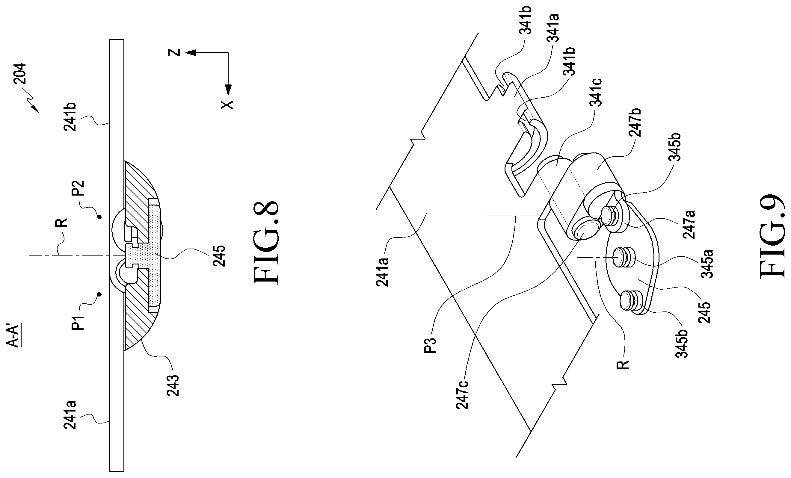 Patent US11815932 Figure 8 – Hinge module and electronic device including the same