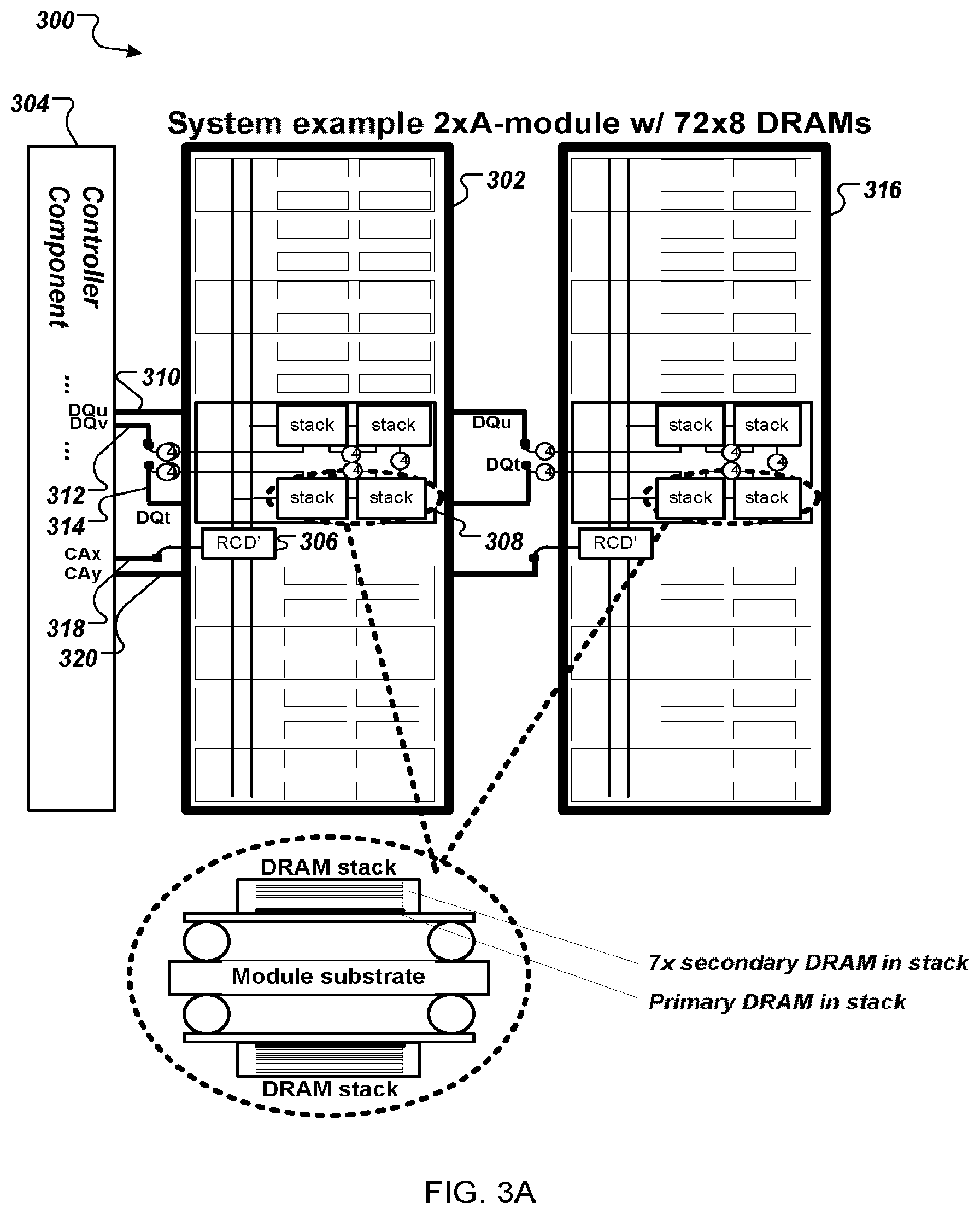 Patent US11815940 Figure 3 – Dynamic random access memory (DRAM) component for high-performance, high-capacity registered memory modules